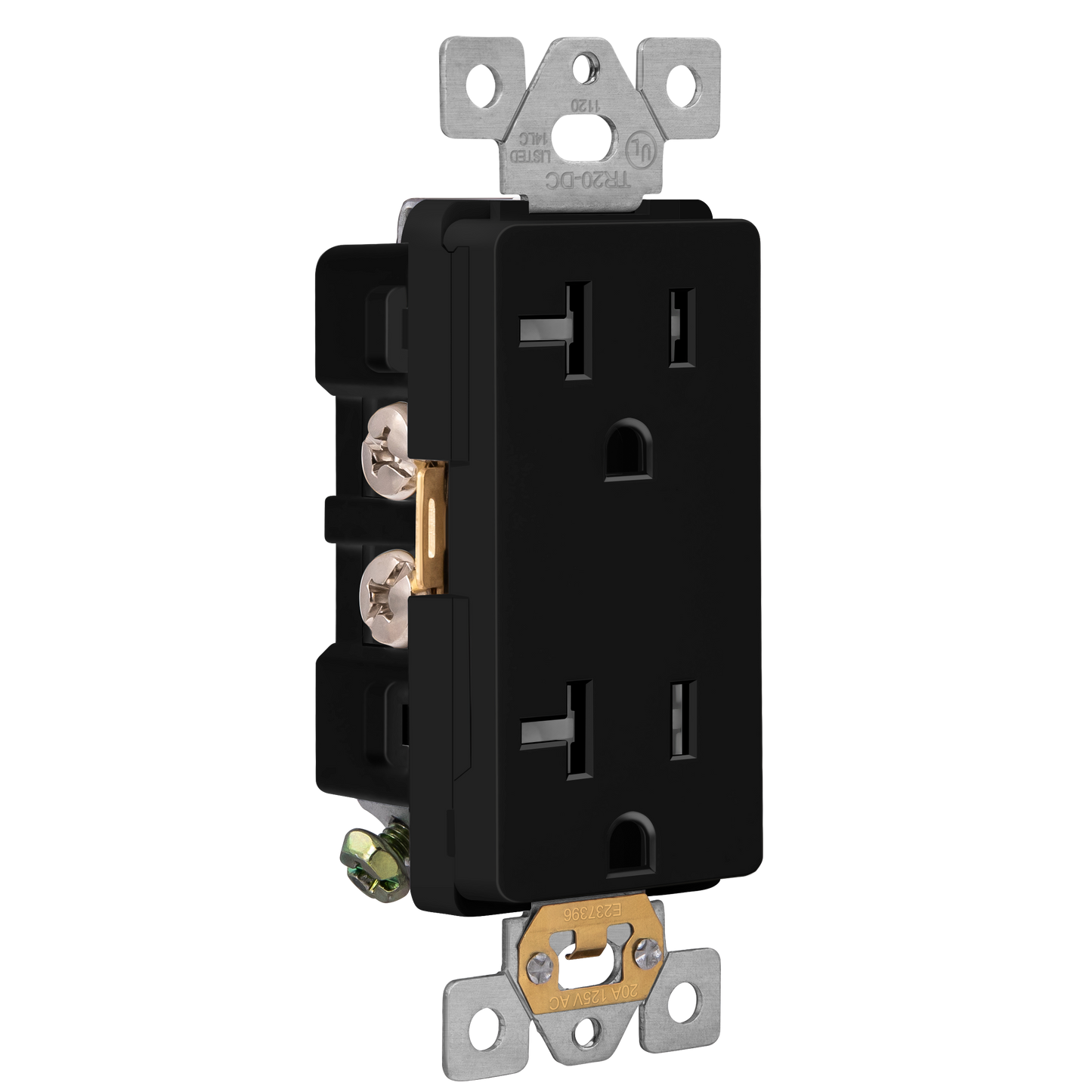 Decorator 20A Tamper-Resistant Outlet with Interchangeable Face Cover, Child Safe Tamper-Resistant Wall Outlet, Self Grounding
