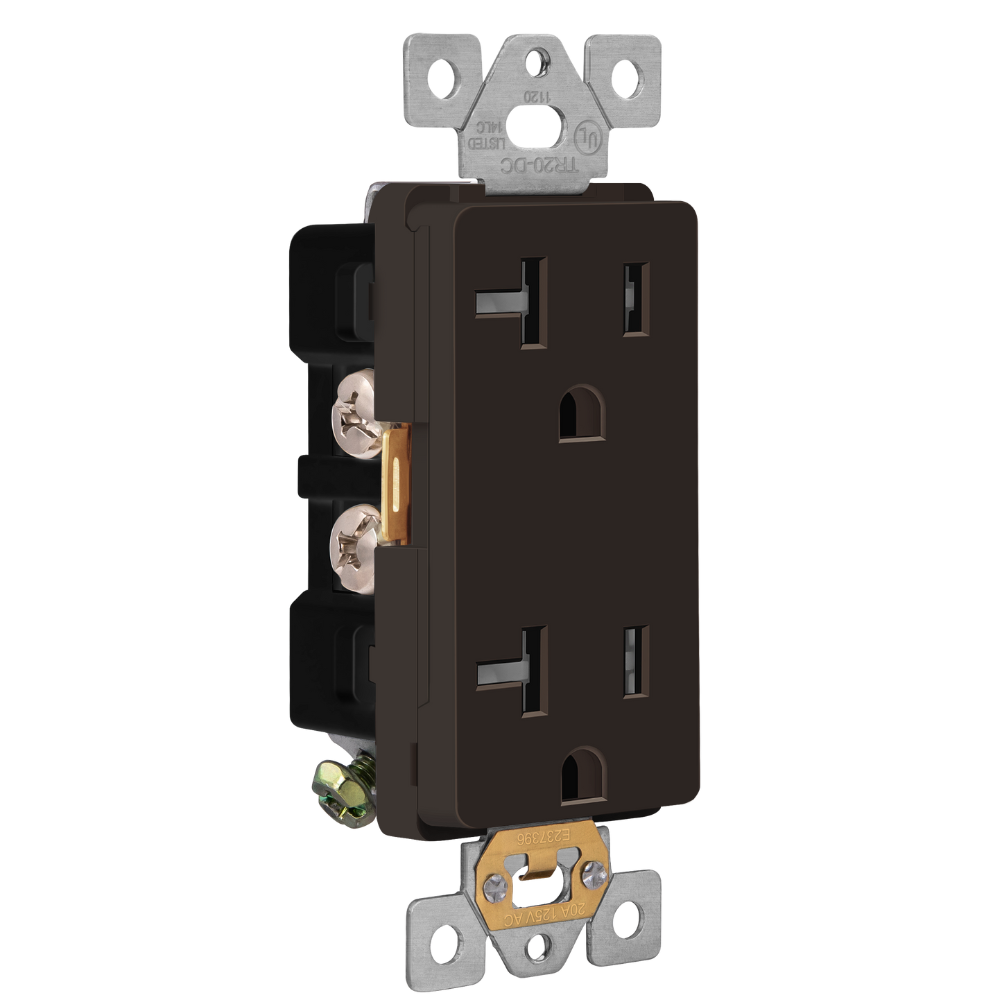 Decorator 20A Tamper-Resistant Outlet with Interchangeable Face Cover, Child Safe Tamper-Resistant Wall Outlet, Self Grounding