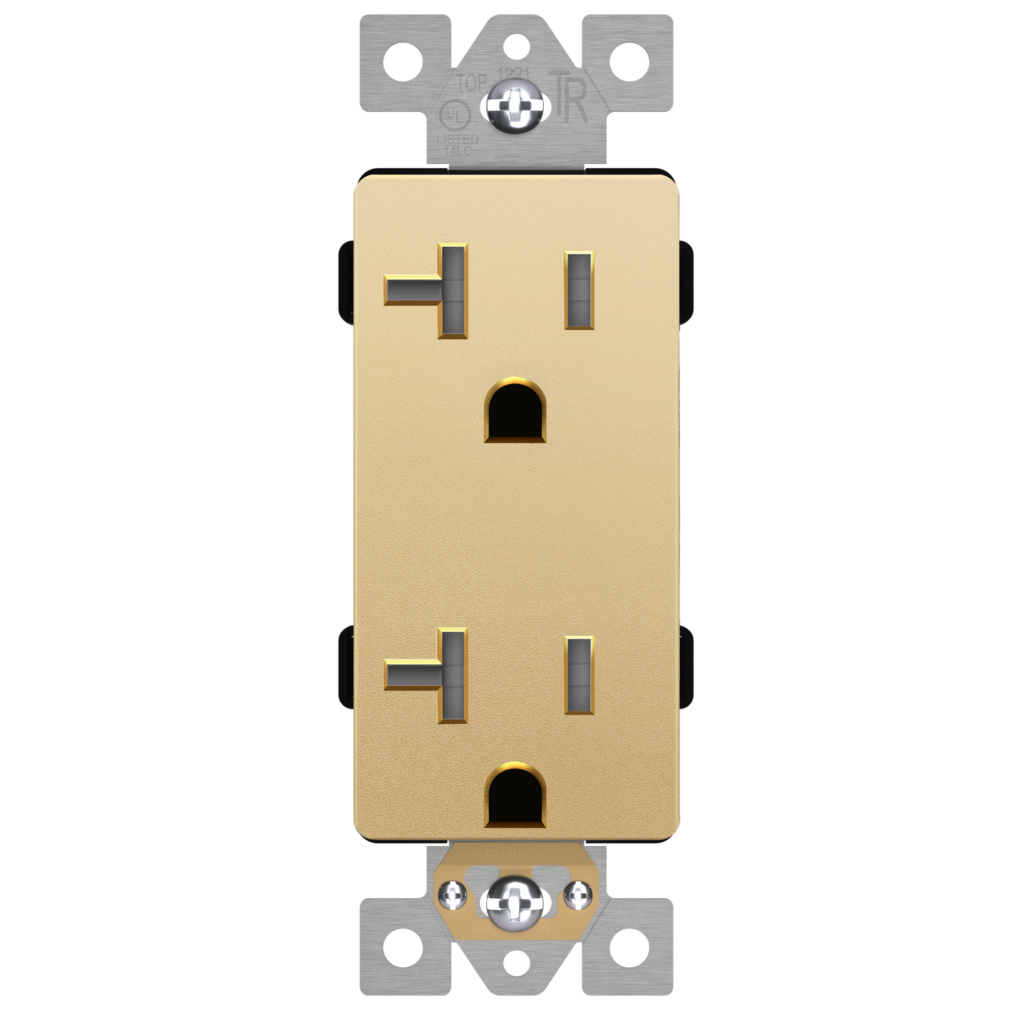 Decorator 20A Tamper-Resistant Outlet with Interchangeable Face Cover, Child Safe Tamper-Resistant Wall Outlet, Self Grounding
