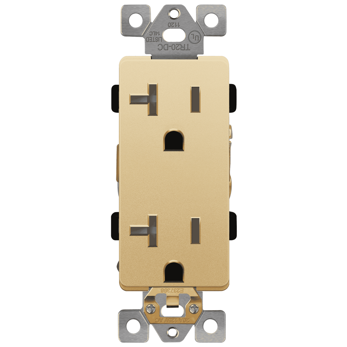 Decorator 20A Tamper-Resistant Outlet with Interchangeable Face Cover, Child Safe Tamper-Resistant Wall Outlet, Self Grounding