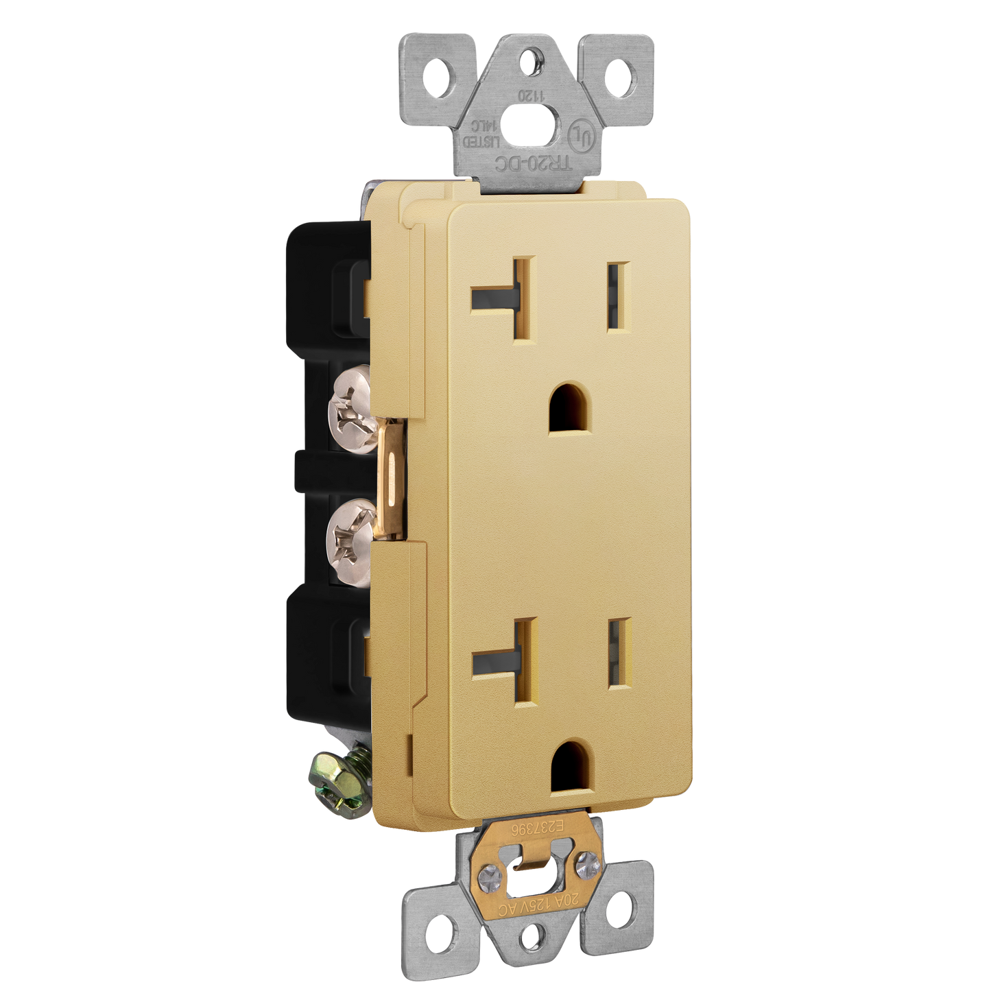 Decorator 20A Tamper-Resistant Outlet with Interchangeable Face Cover, Child Safe Tamper-Resistant Wall Outlet, Self Grounding