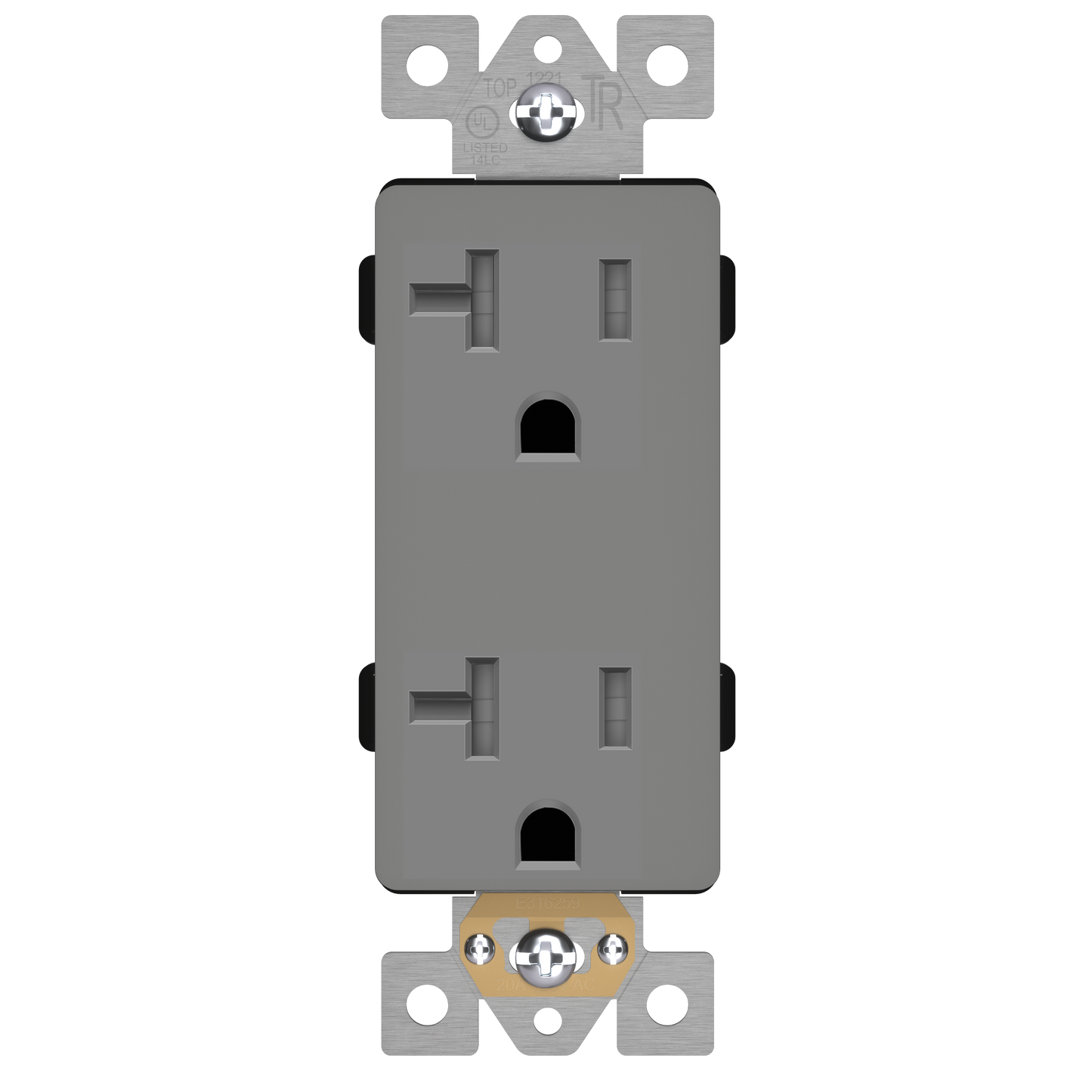 Decorator 20A Tamper-Resistant Outlet with Interchangeable Face Cover, Child Safe Tamper-Resistant Wall Outlet, Self Grounding