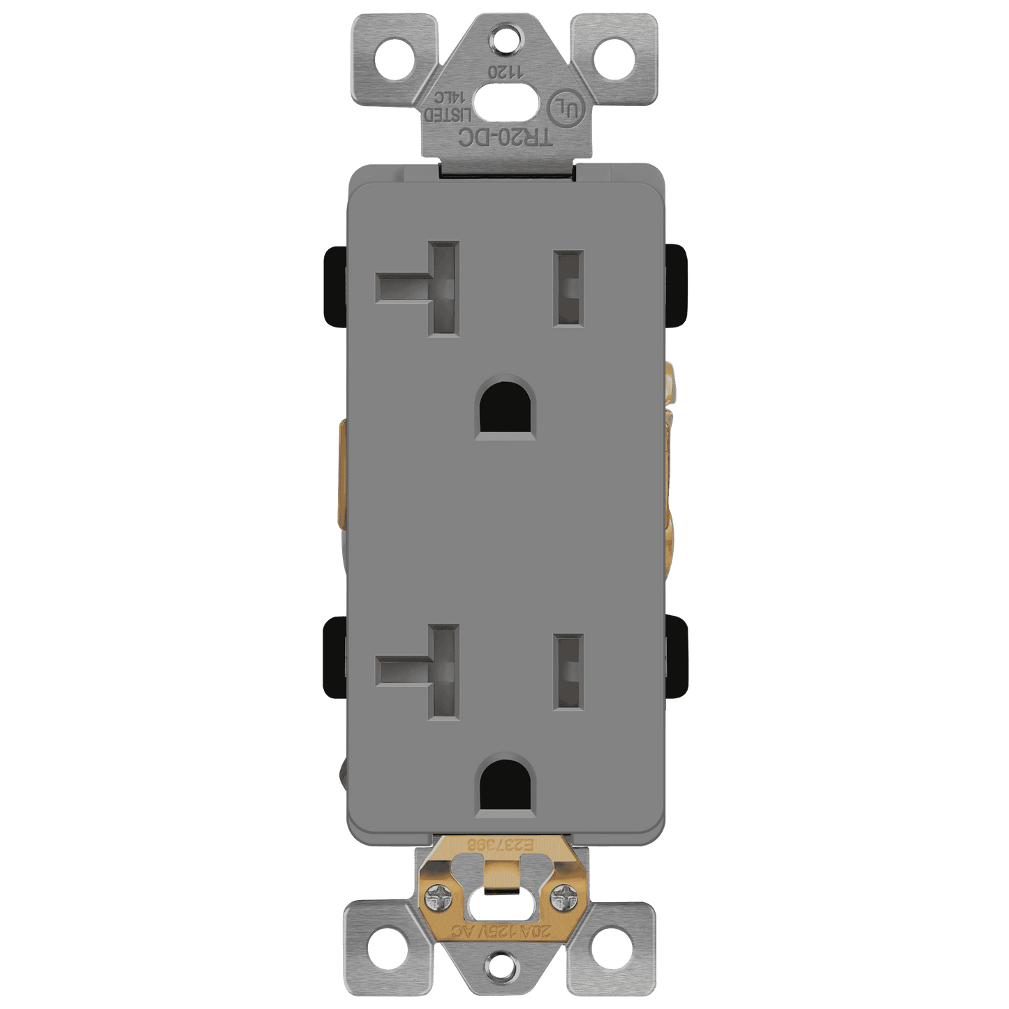 Decorator 20A Tamper-Resistant Outlet with Interchangeable Face Cover, Child Safe Tamper-Resistant Wall Outlet, Self Grounding