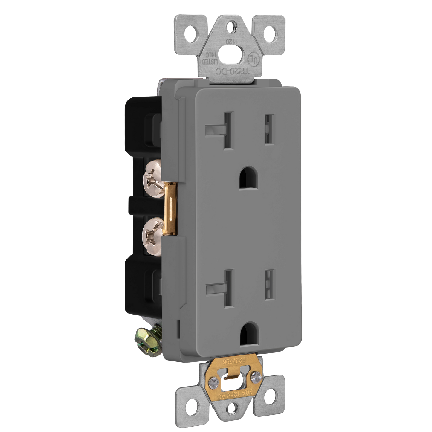 Decorator 20A Tamper-Resistant Outlet with Interchangeable Face Cover, Child Safe Tamper-Resistant Wall Outlet, Self Grounding
