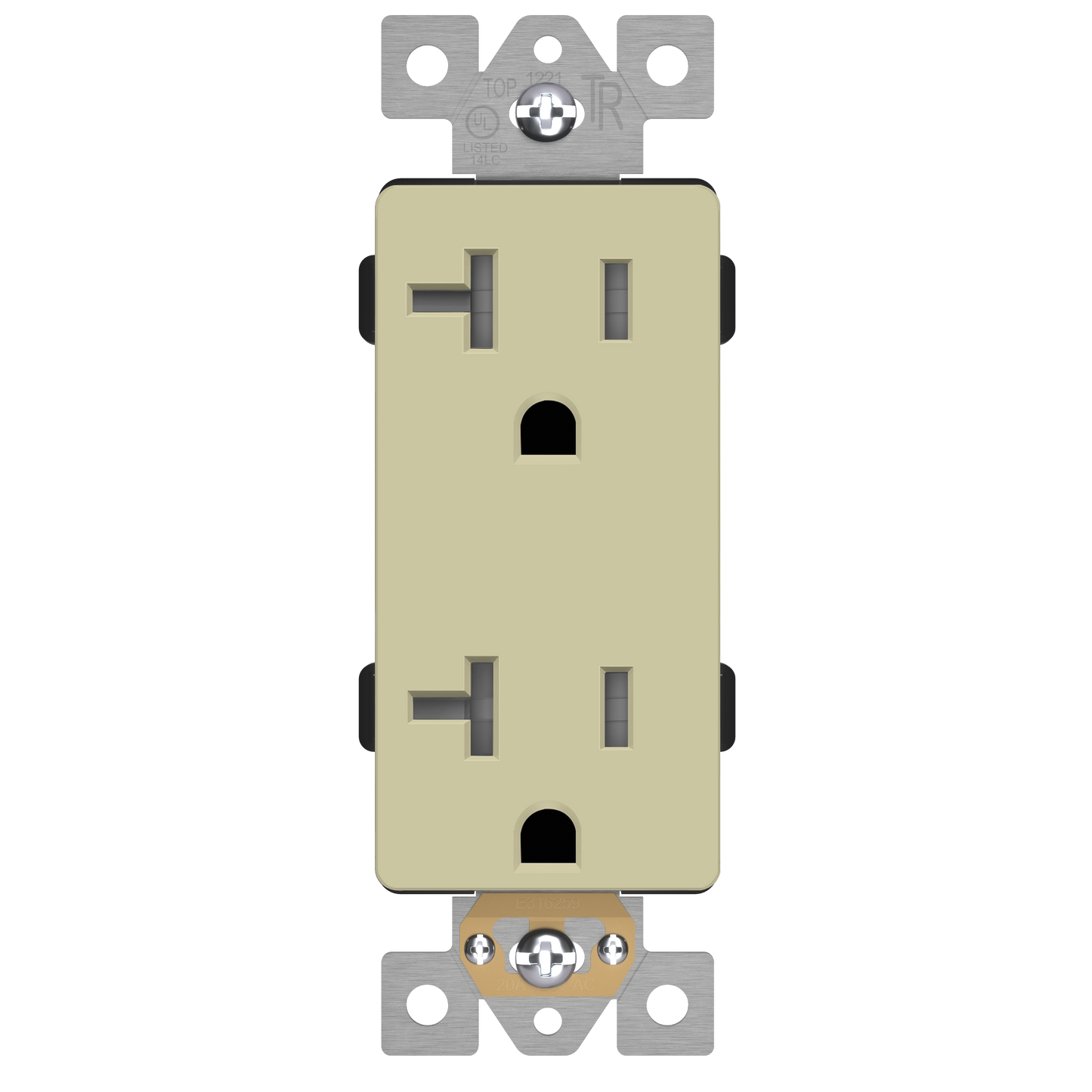 Decorator 20A Tamper-Resistant Outlet with Interchangeable Face Cover, Child Safe Tamper-Resistant Wall Outlet, Self Grounding