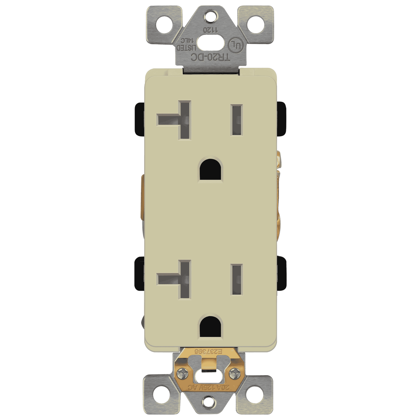 Decorator 20A Tamper-Resistant Outlet with Interchangeable Face Cover, Child Safe Tamper-Resistant Wall Outlet, Self Grounding