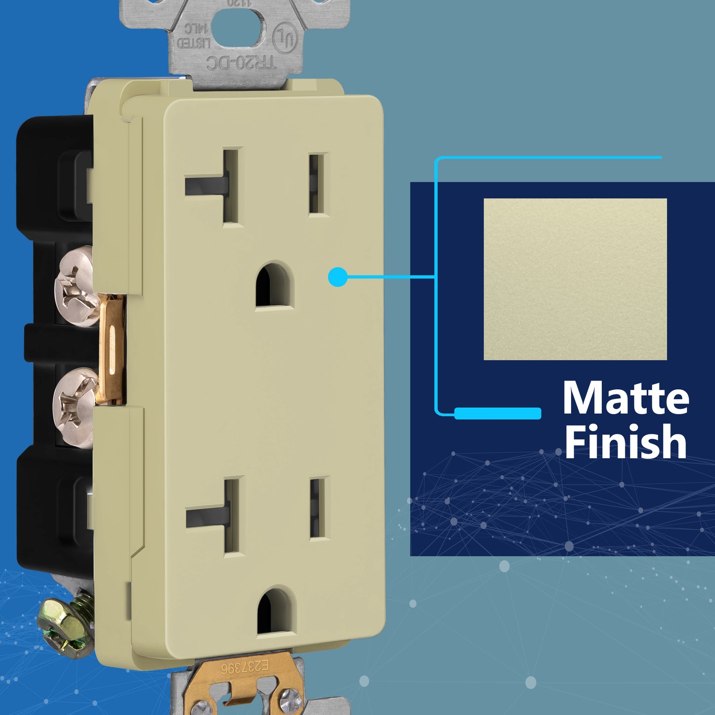 Decorator 20A Tamper-Resistant Outlet with Interchangeable Face Cover, Child Safe Tamper-Resistant Wall Outlet, Self Grounding