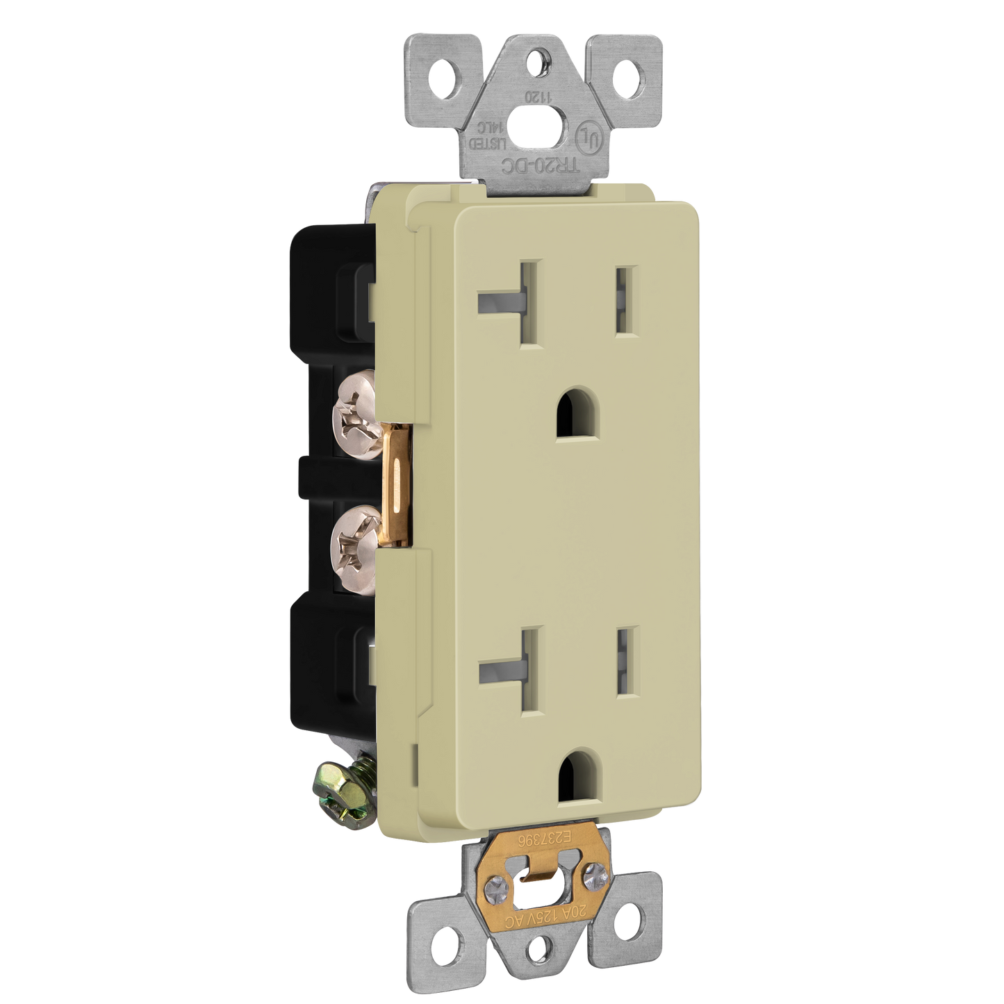 Decorator 20A Tamper-Resistant Outlet with Interchangeable Face Cover, Child Safe Tamper-Resistant Wall Outlet, Self Grounding