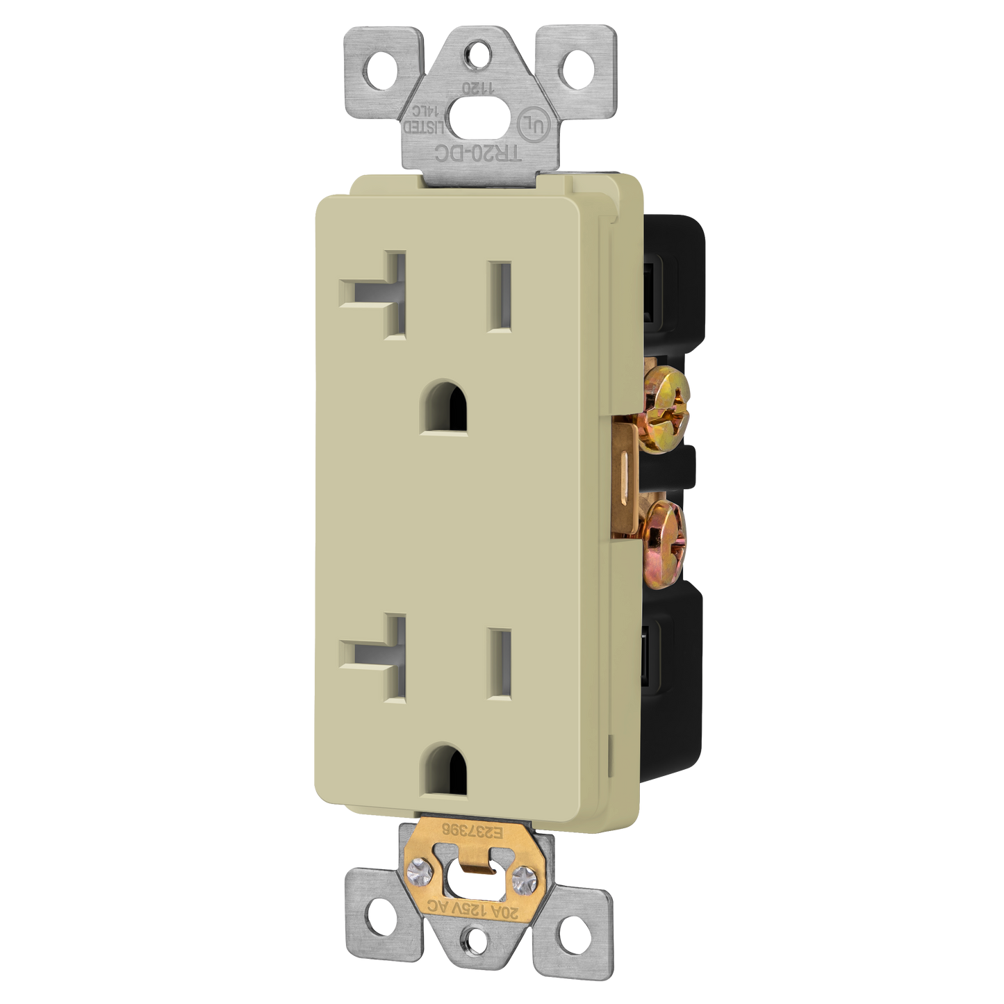 Decorator 20A Tamper-Resistant Outlet with Interchangeable Face Cover, Child Safe Tamper-Resistant Wall Outlet, Self Grounding