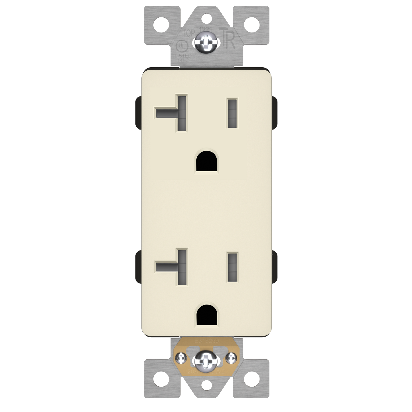 Decorator 20A Tamper-Resistant Outlet with Interchangeable Face Cover, Child Safe Tamper-Resistant Wall Outlet, Self Grounding