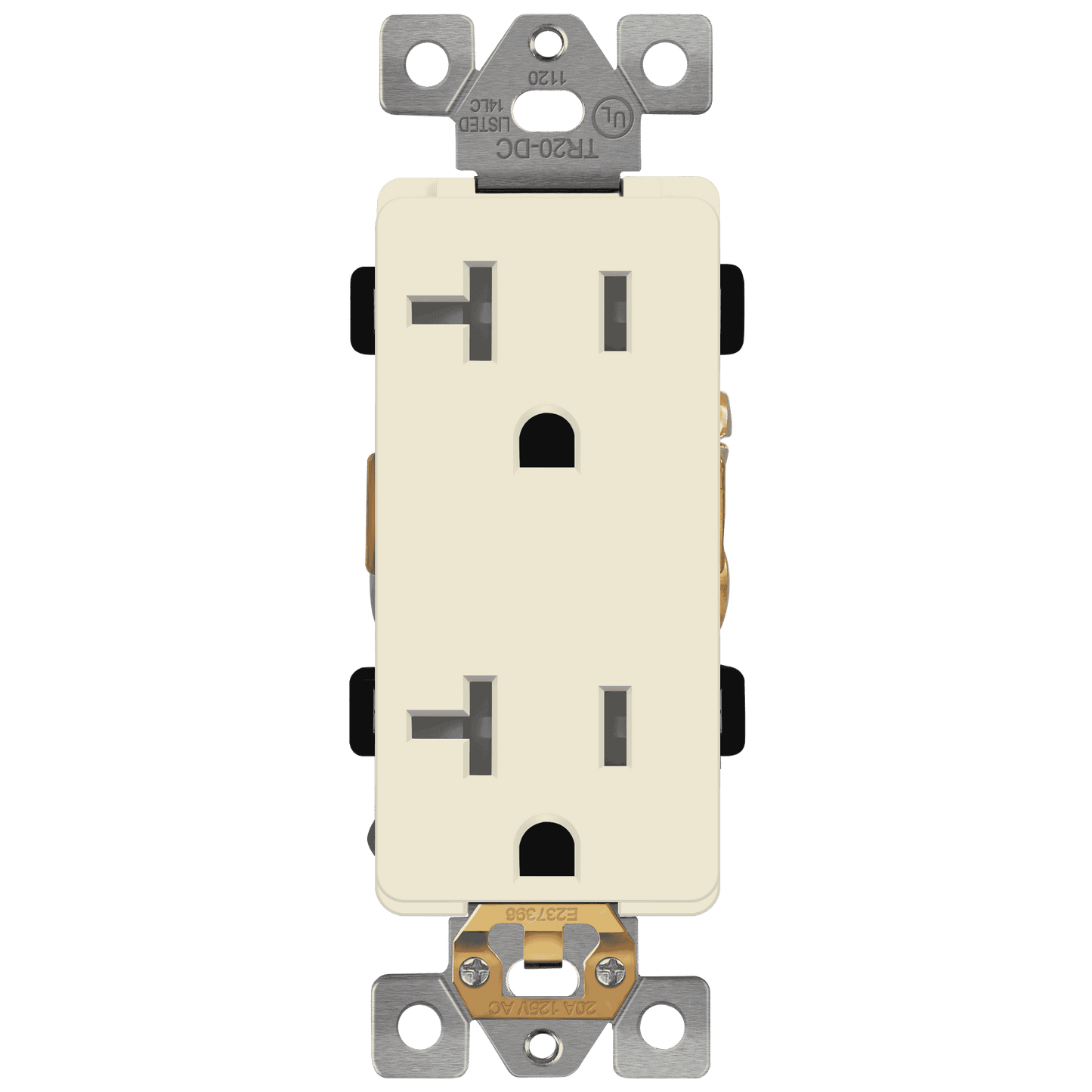 Decorator 20A Tamper-Resistant Outlet with Interchangeable Face Cover, Child Safe Tamper-Resistant Wall Outlet, Self Grounding