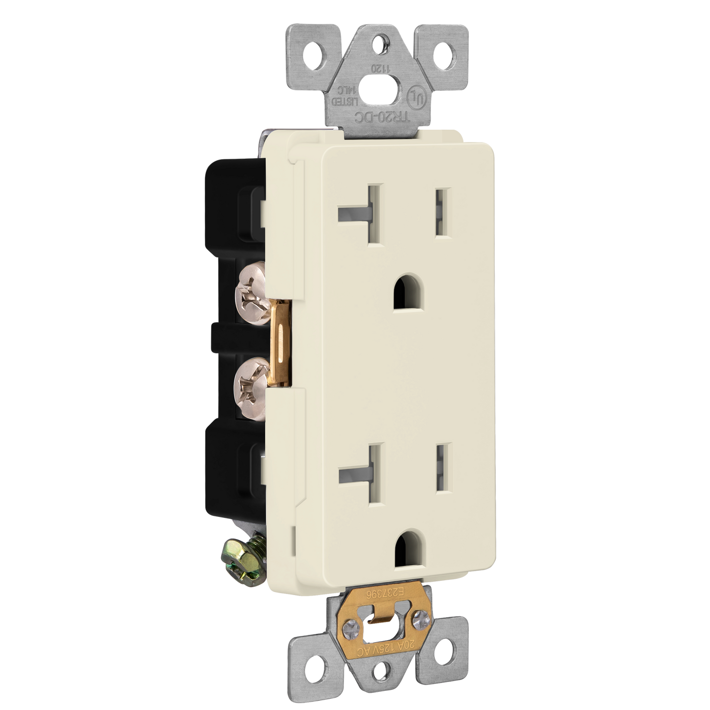 Decorator 20A Tamper-Resistant Outlet with Interchangeable Face Cover, Child Safe Tamper-Resistant Wall Outlet, Self Grounding