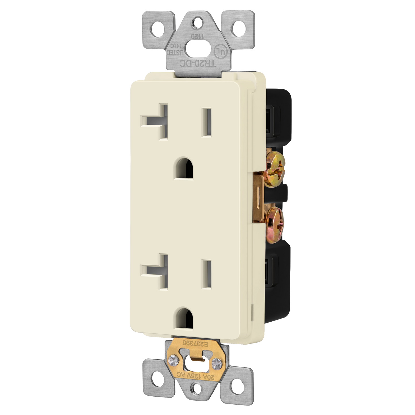 Decorator 20A Tamper-Resistant Outlet with Interchangeable Face Cover, Child Safe Tamper-Resistant Wall Outlet, Self Grounding