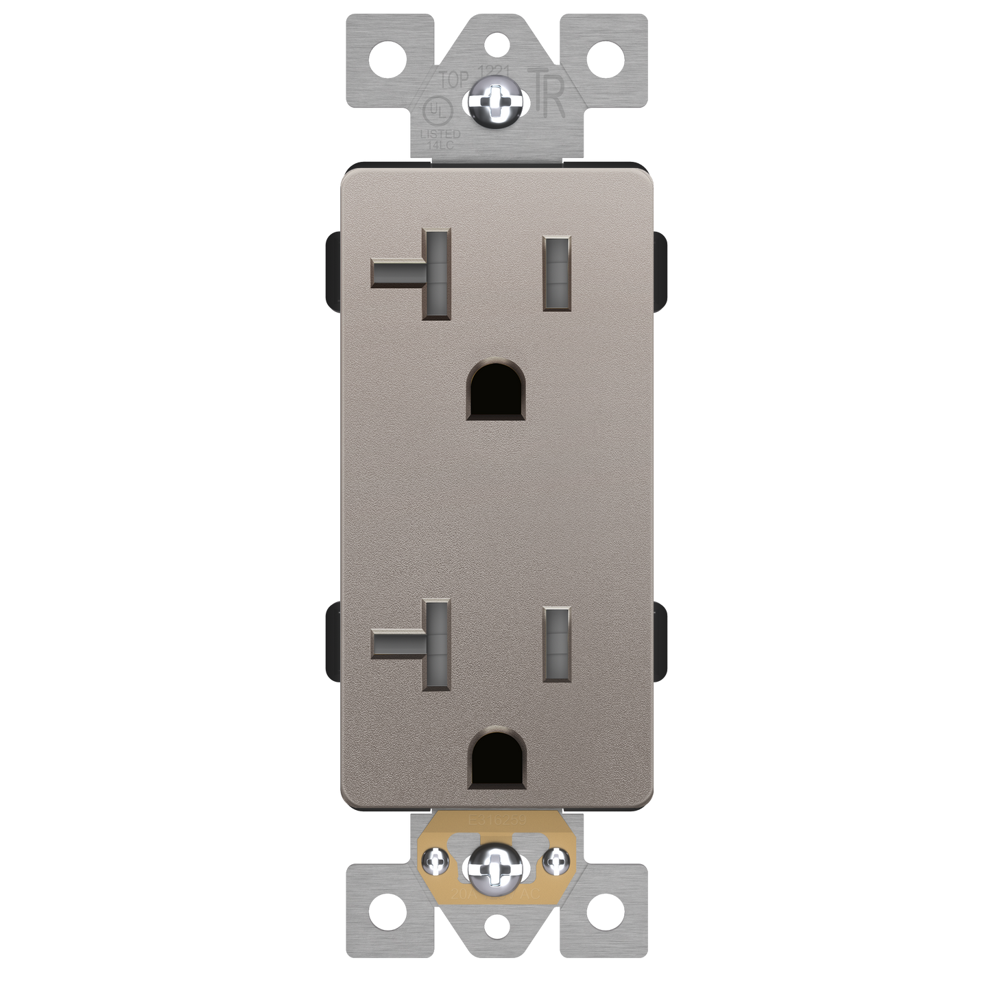Decorator 20A Tamper-Resistant Outlet with Interchangeable Face Cover, Child Safe Tamper-Resistant Wall Outlet, Self Grounding