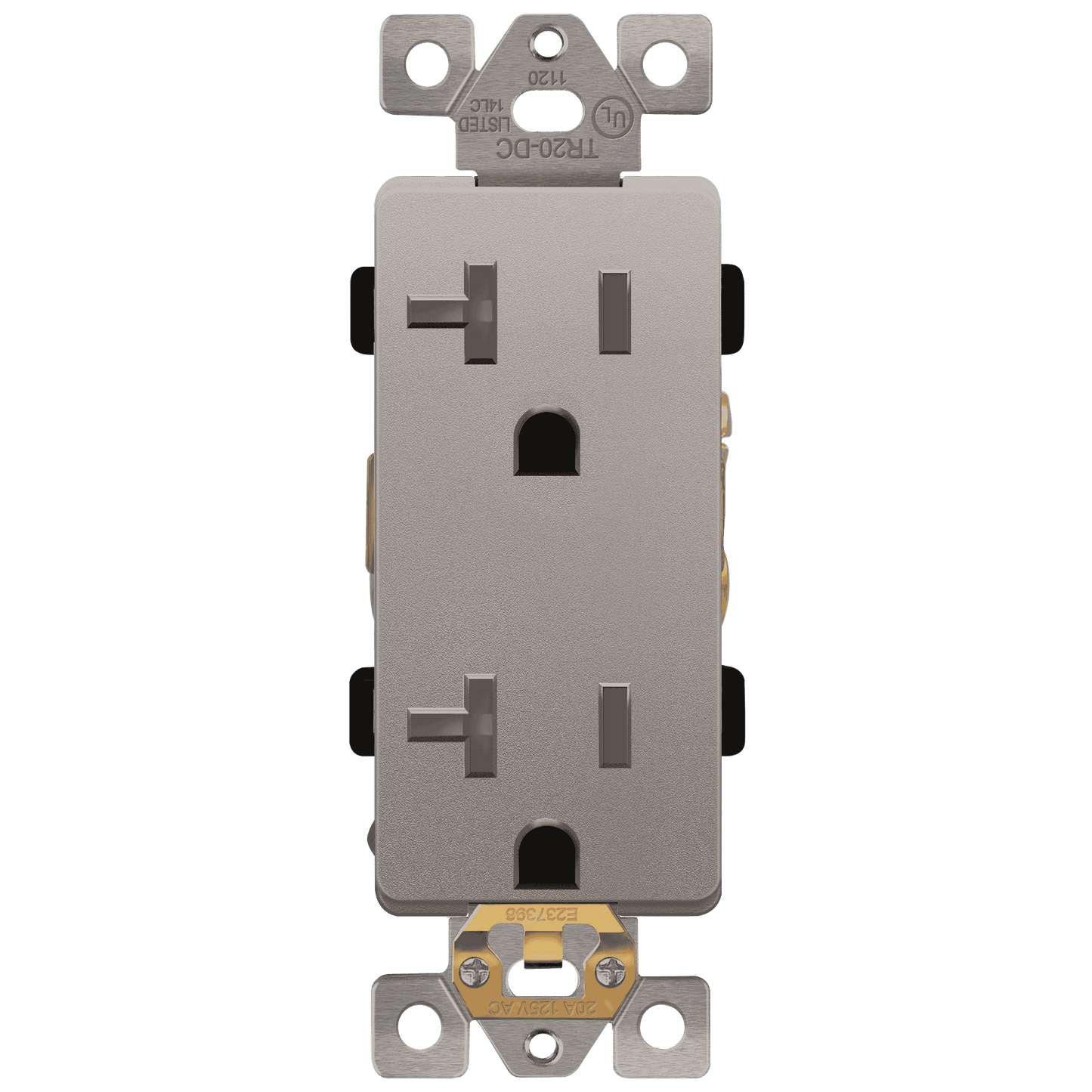 Decorator 20A Tamper-Resistant Outlet with Interchangeable Face Cover, Child Safe Tamper-Resistant Wall Outlet, Self Grounding