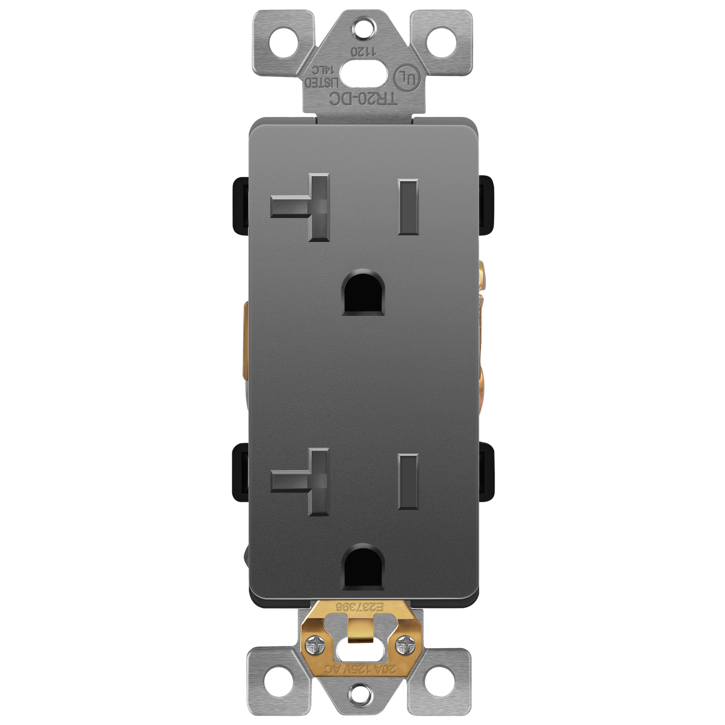 Decorator 20A Tamper-Resistant Outlet with Interchangeable Face Cover, Child Safe Tamper-Resistant Wall Outlet, Self Grounding