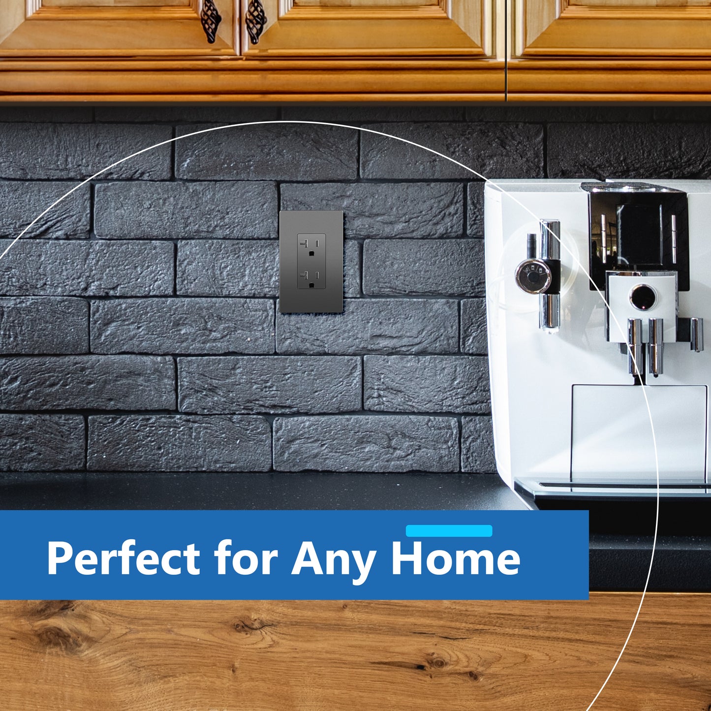 Decorator 20A Tamper-Resistant Outlet with Interchangeable Face Cover, Child Safe Tamper-Resistant Wall Outlet, Self Grounding