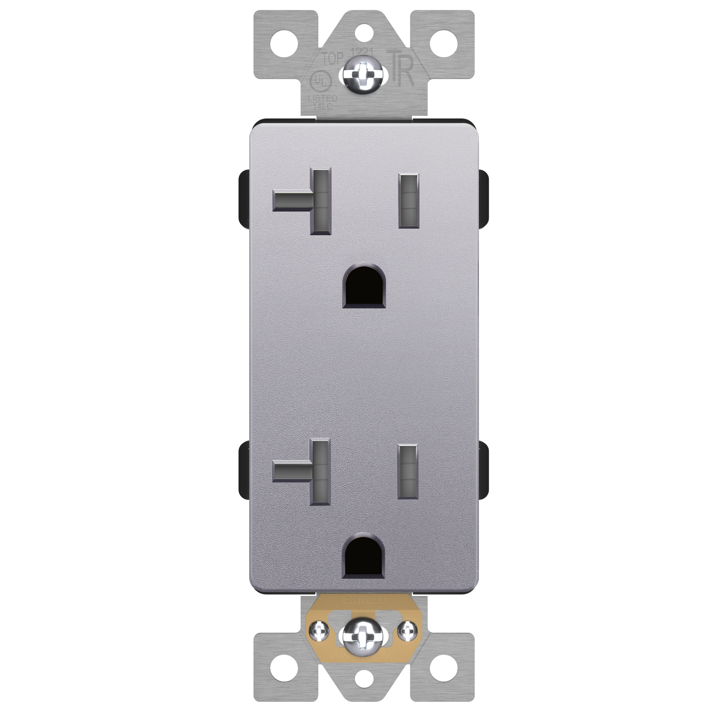 Decorator 20A Tamper-Resistant Outlet with Interchangeable Face Cover, Child Safe Tamper-Resistant Wall Outlet, Self Grounding