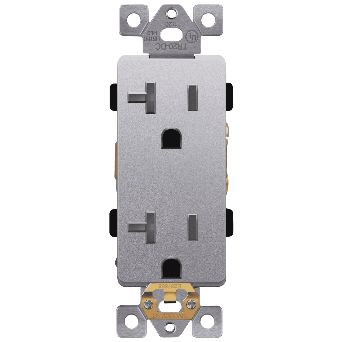 Decorator 20A Tamper-Resistant Outlet with Interchangeable Face Cover, Child Safe Tamper-Resistant Wall Outlet, Self Grounding