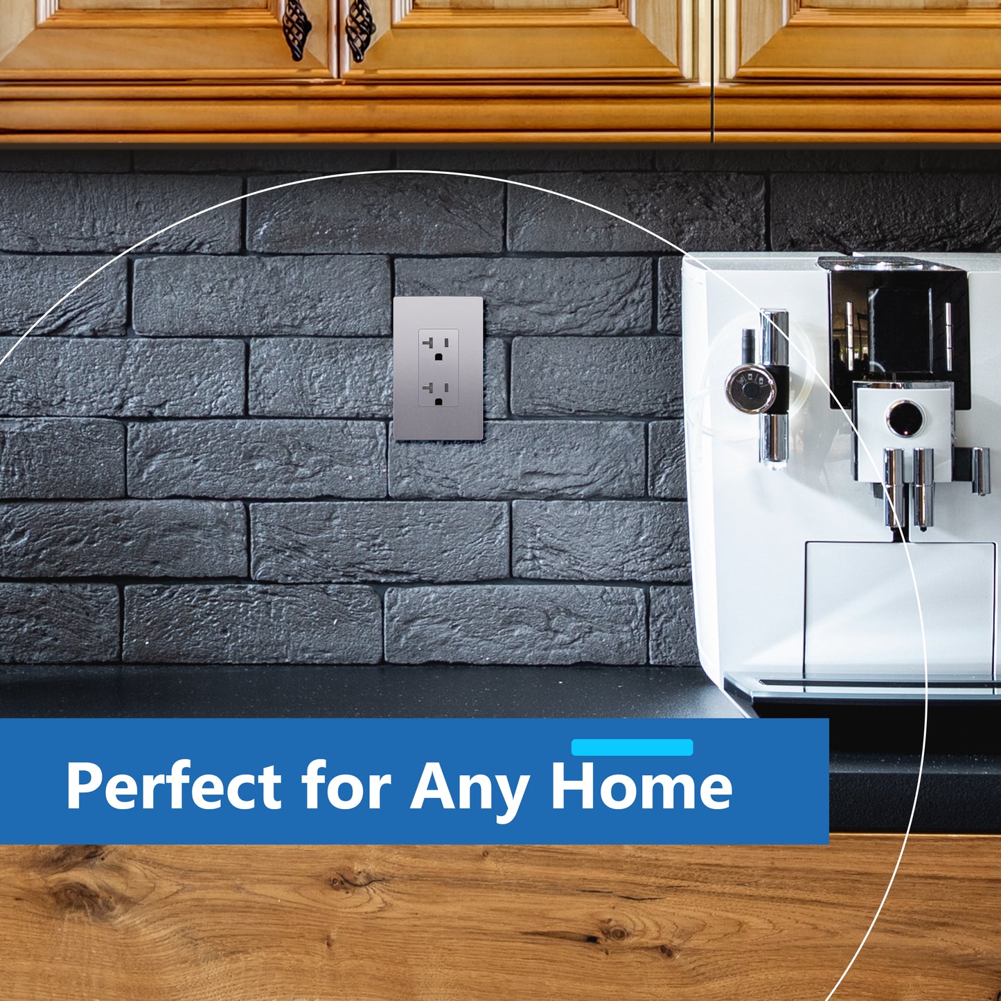 Decorator 20A Tamper-Resistant Outlet with Interchangeable Face Cover, Child Safe Tamper-Resistant Wall Outlet, Self Grounding