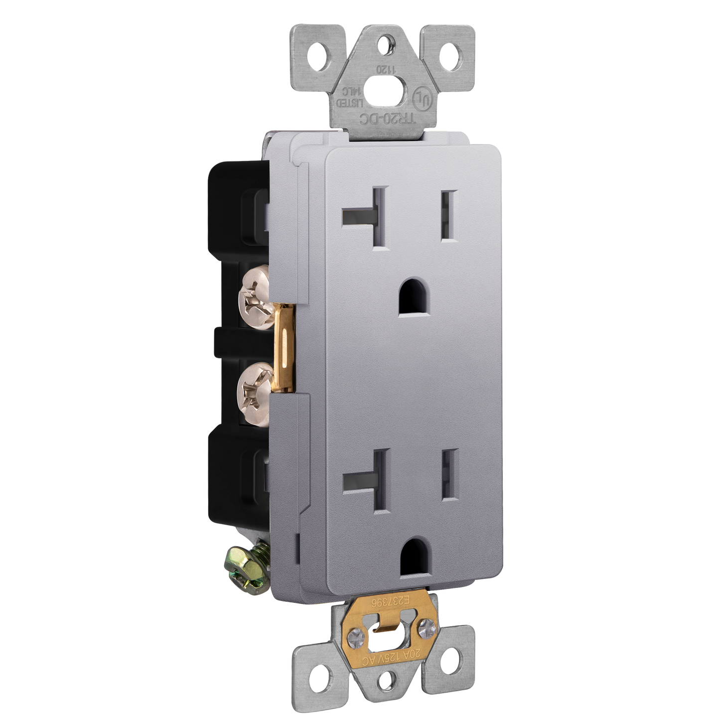Decorator 20A Tamper-Resistant Outlet with Interchangeable Face Cover, Child Safe Tamper-Resistant Wall Outlet, Self Grounding