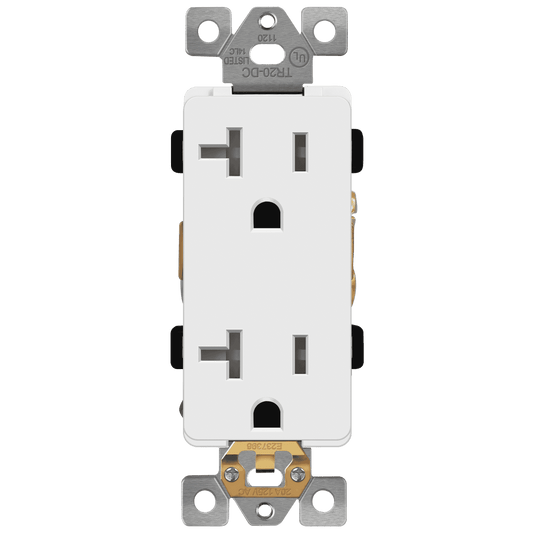Decorator 20A Tamper-Resistant Outlet with Interchangeable Face Cover, Child Safe Tamper-Resistant Wall Outlet, Self Grounding