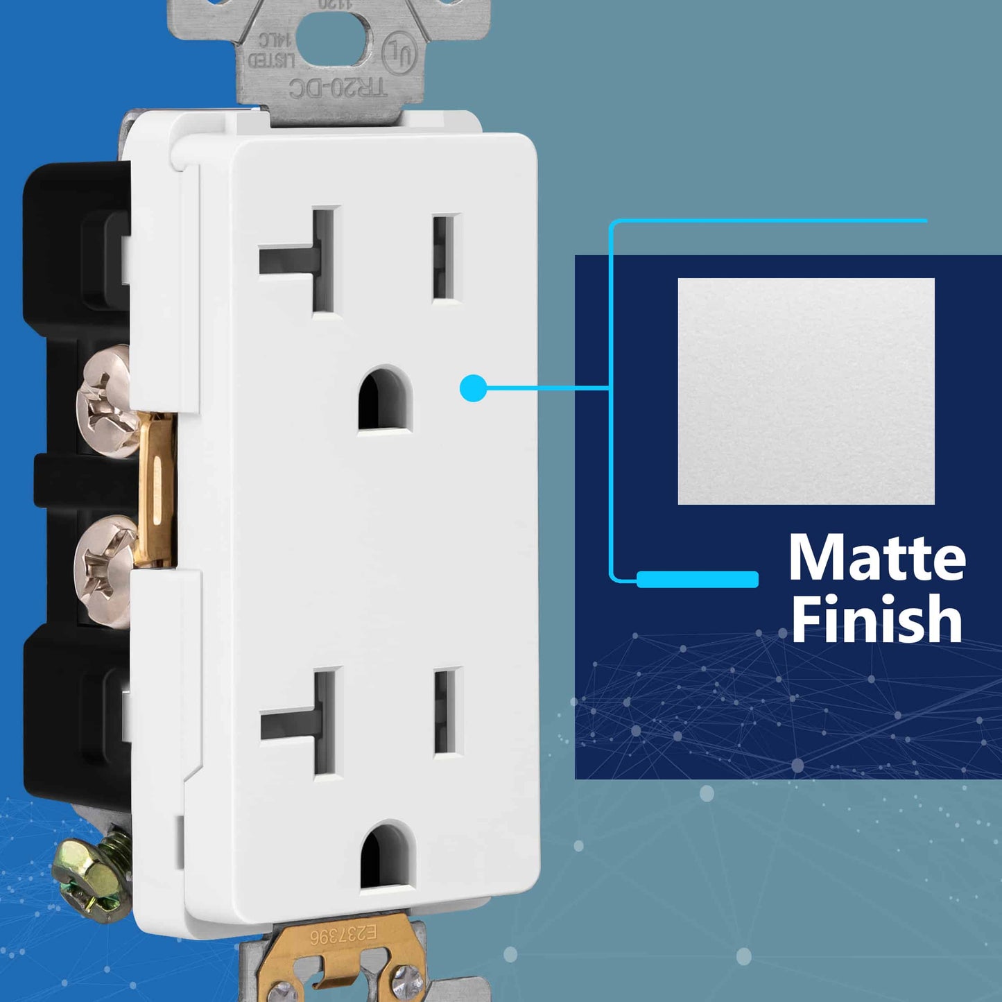 Decorator 20A Tamper-Resistant Outlet with Interchangeable Face Cover, Child Safe Tamper-Resistant Wall Outlet, Self Grounding