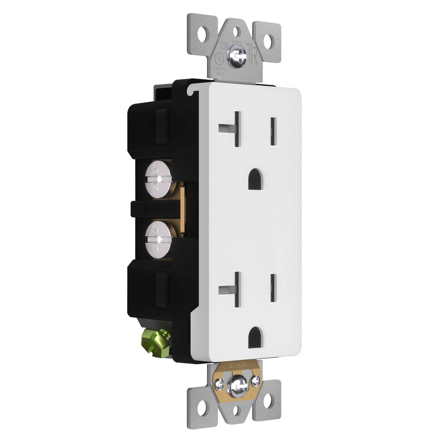 Decorator 20A Tamper-Resistant Outlet with Interchangeable Face Cover, Child Safe Tamper-Resistant Wall Outlet, Self Grounding