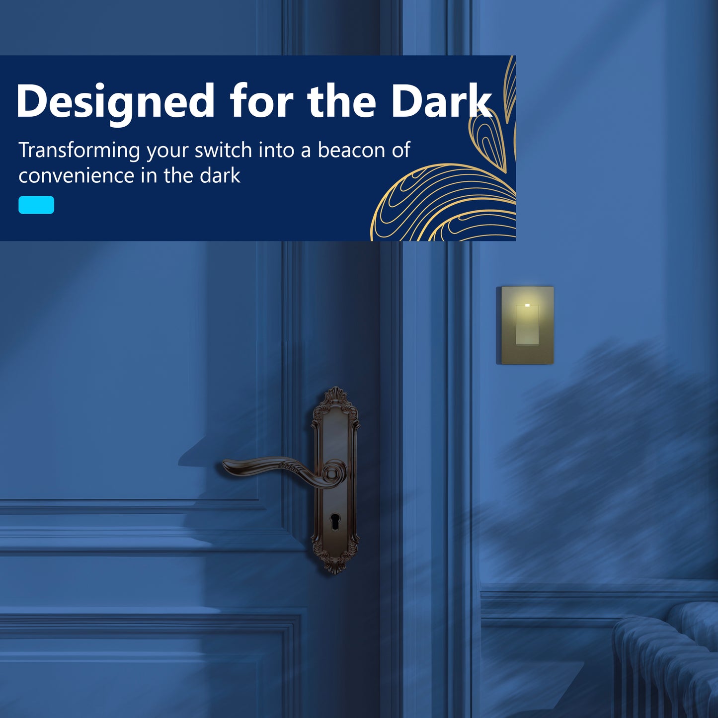 15A Decorator Paddle Light Switch with Locator Light, LED Indicator, Single-Pole, 3-Wire