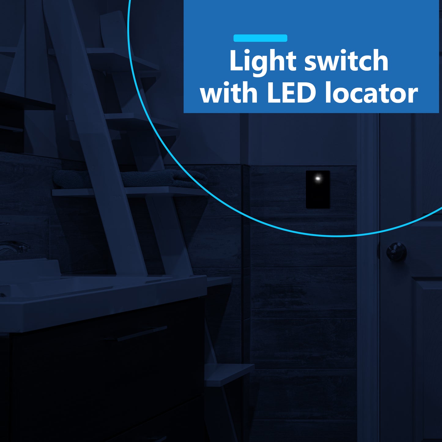 15A Decorator Paddle Light Switch with Locator Light, LED Indicator, 3-Way or Single-Pole
