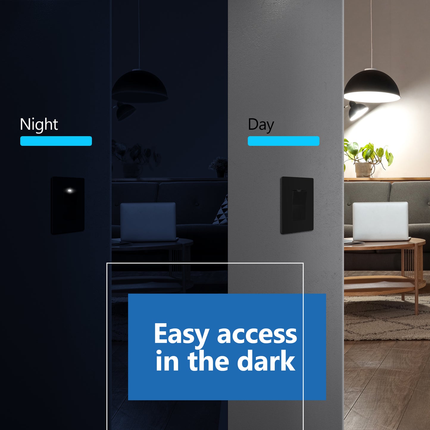 15A Decorator Paddle Light Switch with Locator Light, LED Indicator, 3-Way or Single-Pole