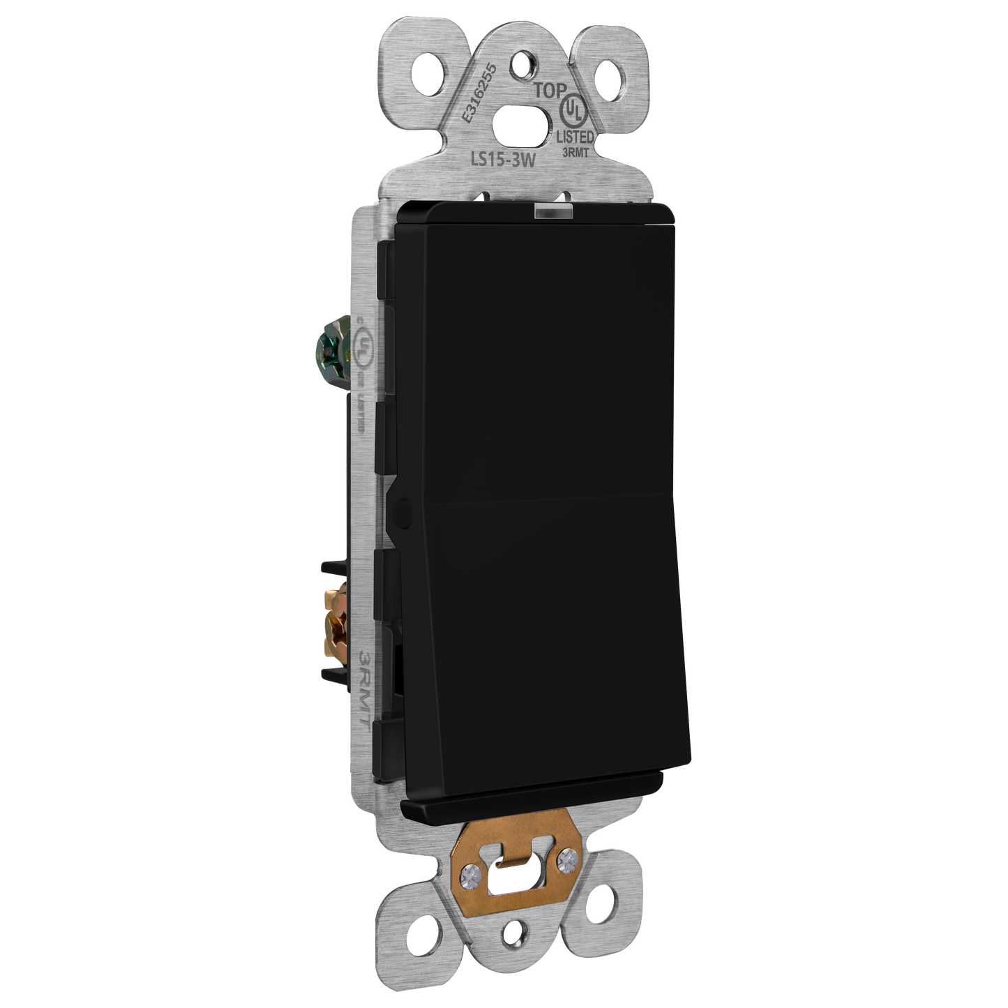 15A Decorator Paddle Light Switch with Locator Light, LED Indicator, 3-Way or Single-Pole