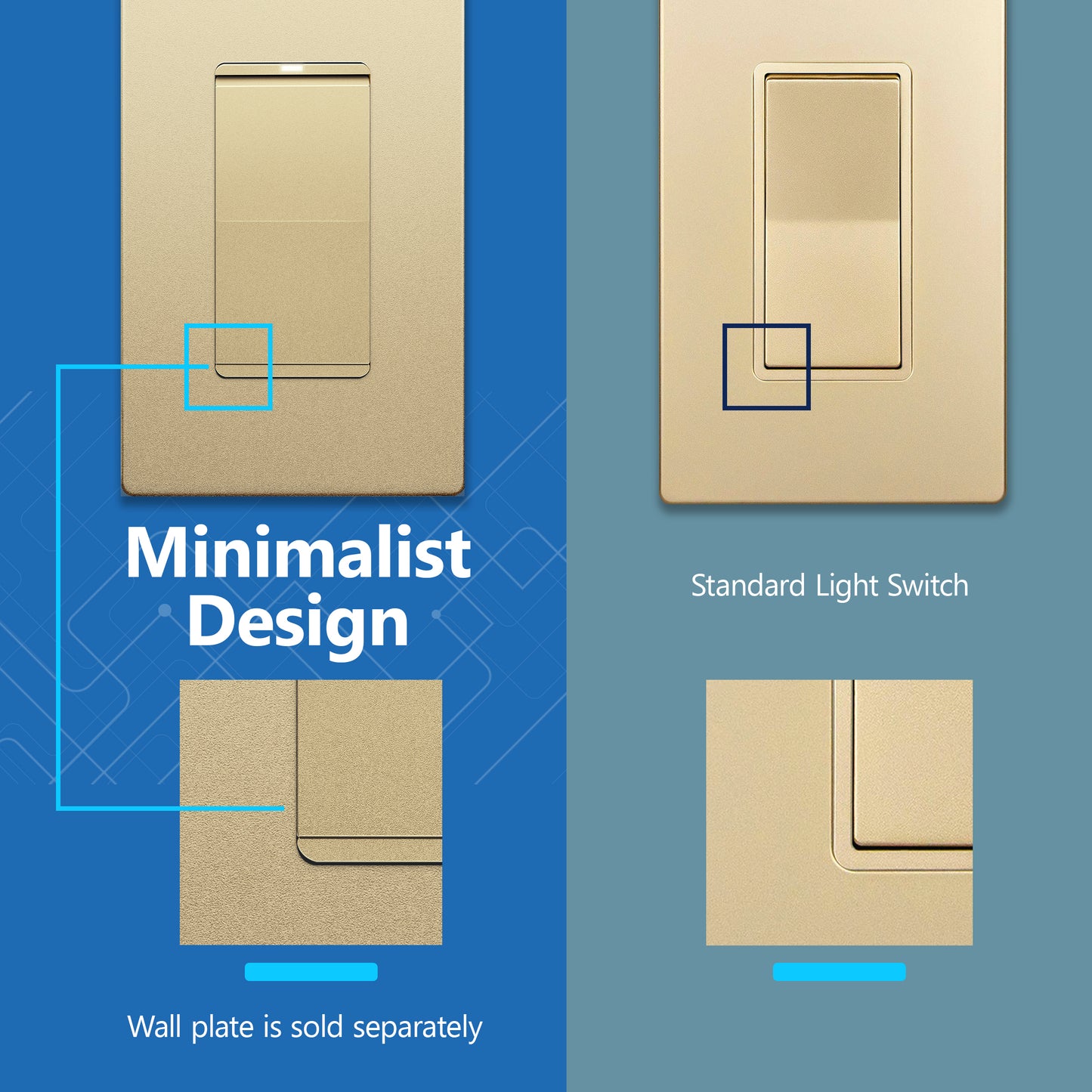 15A Decorator Paddle Light Switch with Locator Light, LED Indicator, 3-Way or Single-Pole