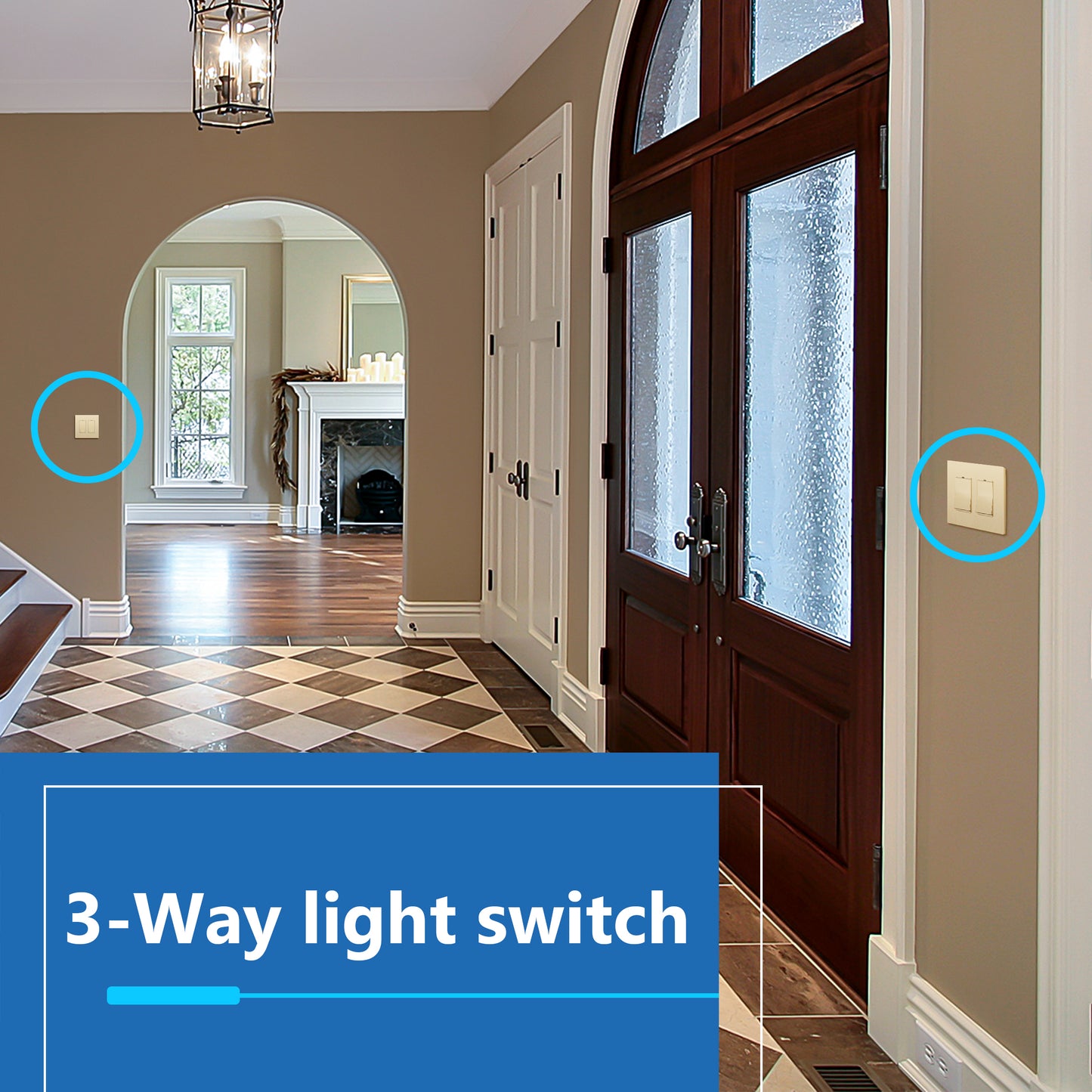 15A Decorator Paddle Light Switch with Locator Light, LED Indicator, 3-Way or Single-Pole