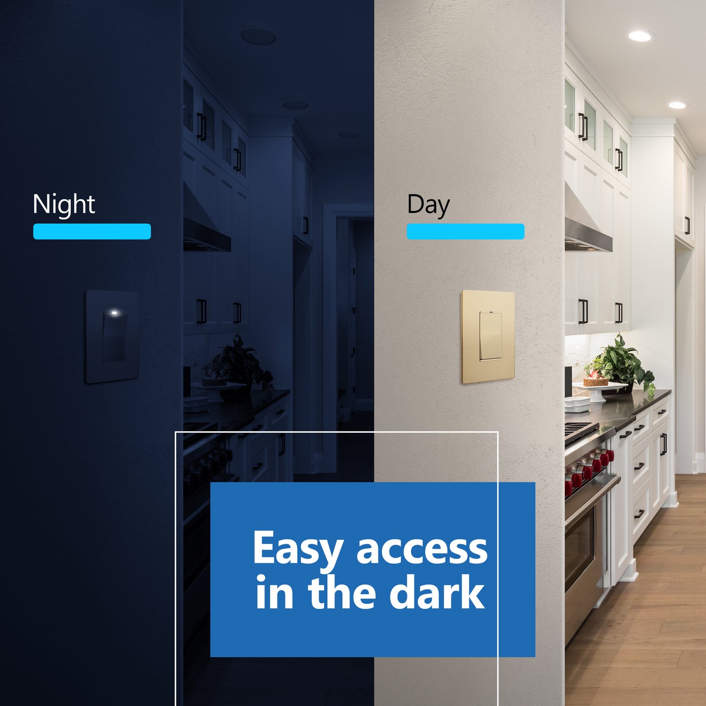 15A Decorator Paddle Light Switch with Locator Light, LED Indicator, 3-Way or Single-Pole