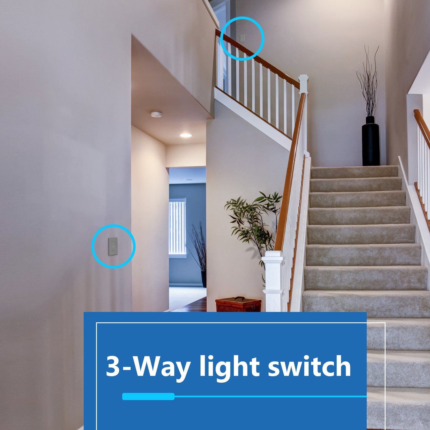 15A Decorator Paddle Light Switch with Locator Light, LED Indicator, 3-Way or Single-Pole