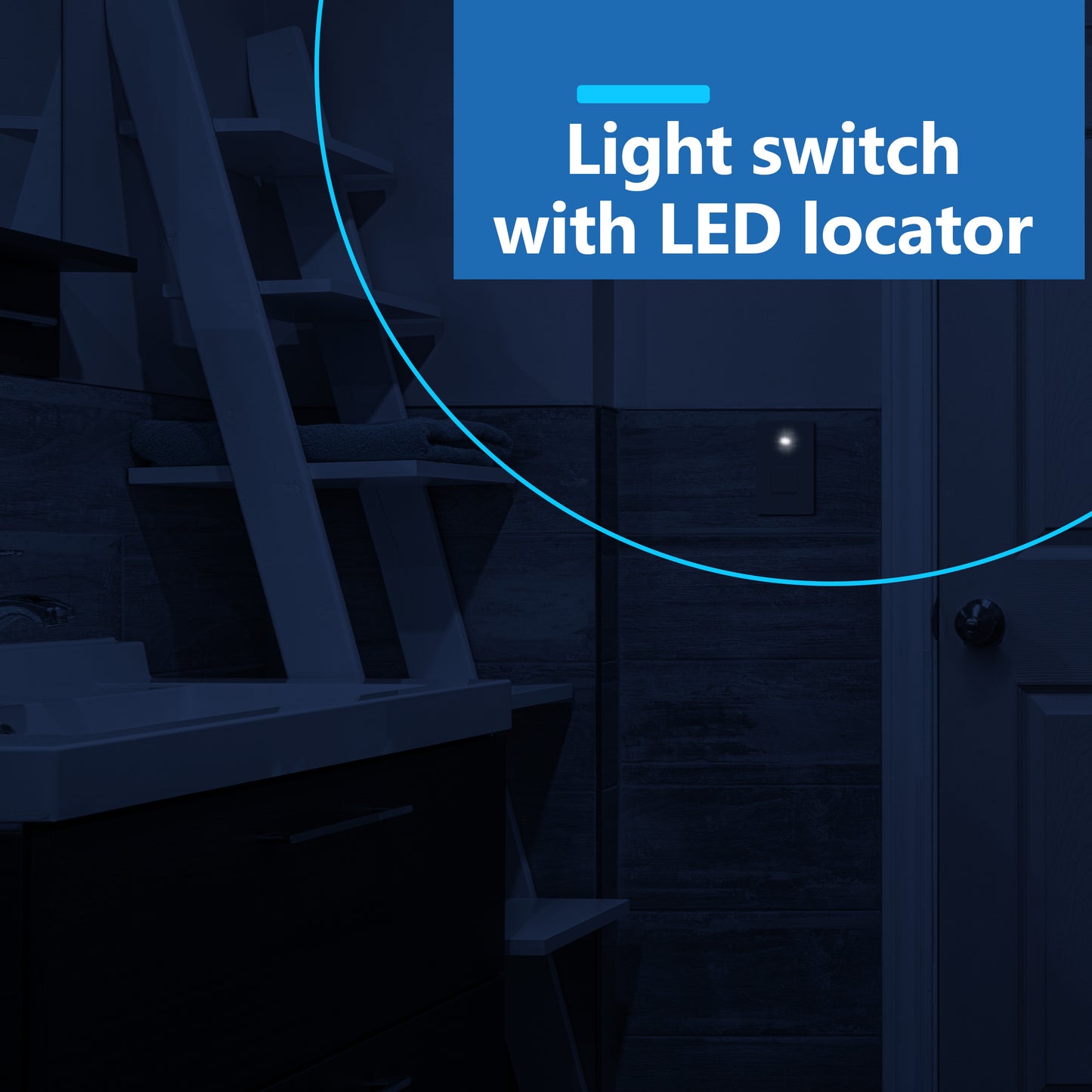 15A Decorator Paddle Light Switch with Locator Light, LED Indicator, 3-Way or Single-Pole
