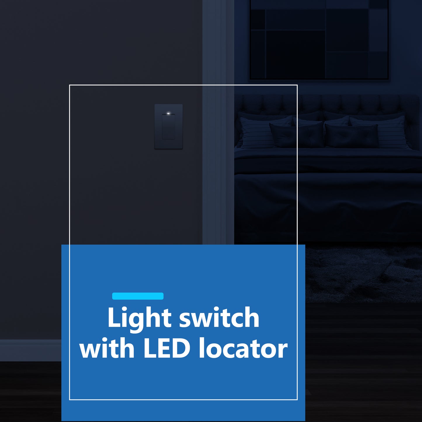 15A Decorator Paddle Light Switch with Locator Light, LED Indicator, 3-Way or Single-Pole