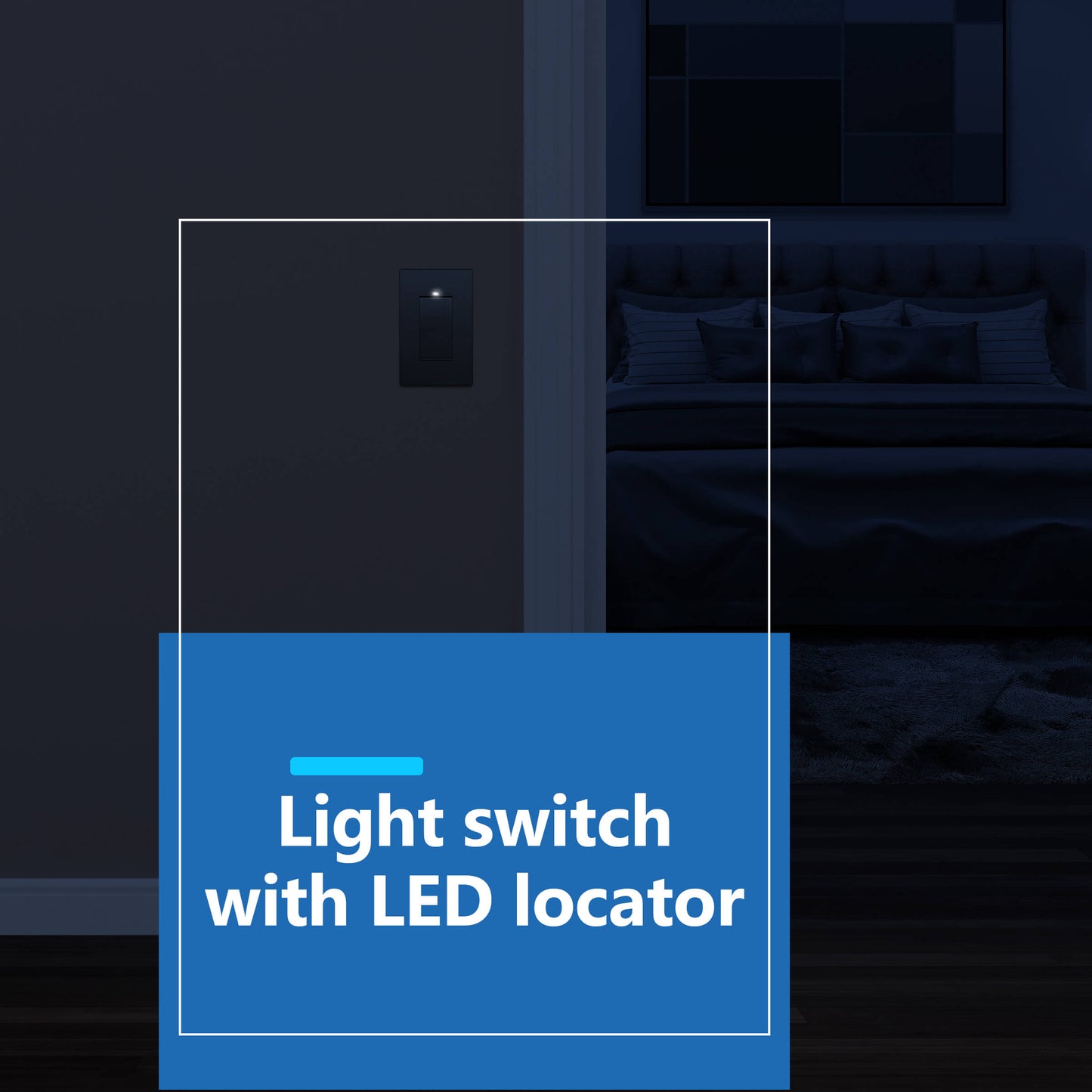15A Decorator Paddle Light Switch with Locator Light, LED Indicator, 3-Way or Single-Pole