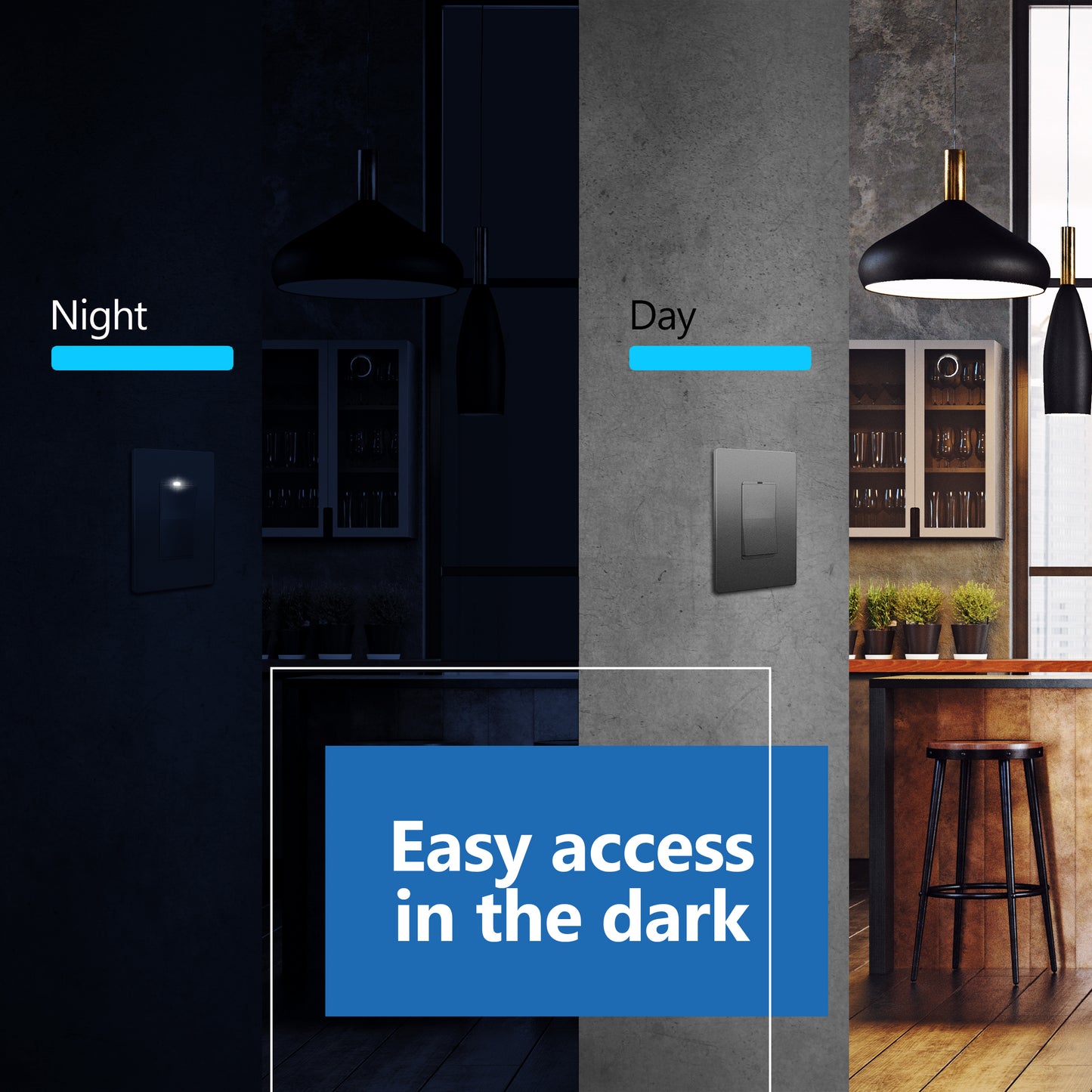 15A Decorator Paddle Light Switch with Locator Light, LED Indicator, 3-Way or Single-Pole