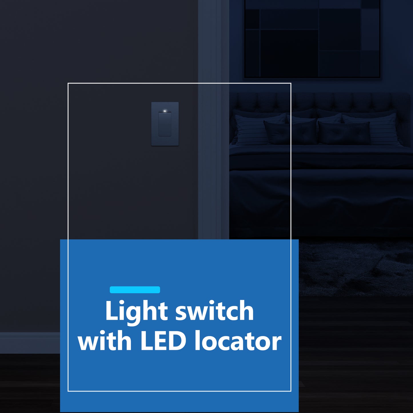 15A Decorator Paddle Light Switch with Locator Light, LED Indicator, 3-Way or Single-Pole