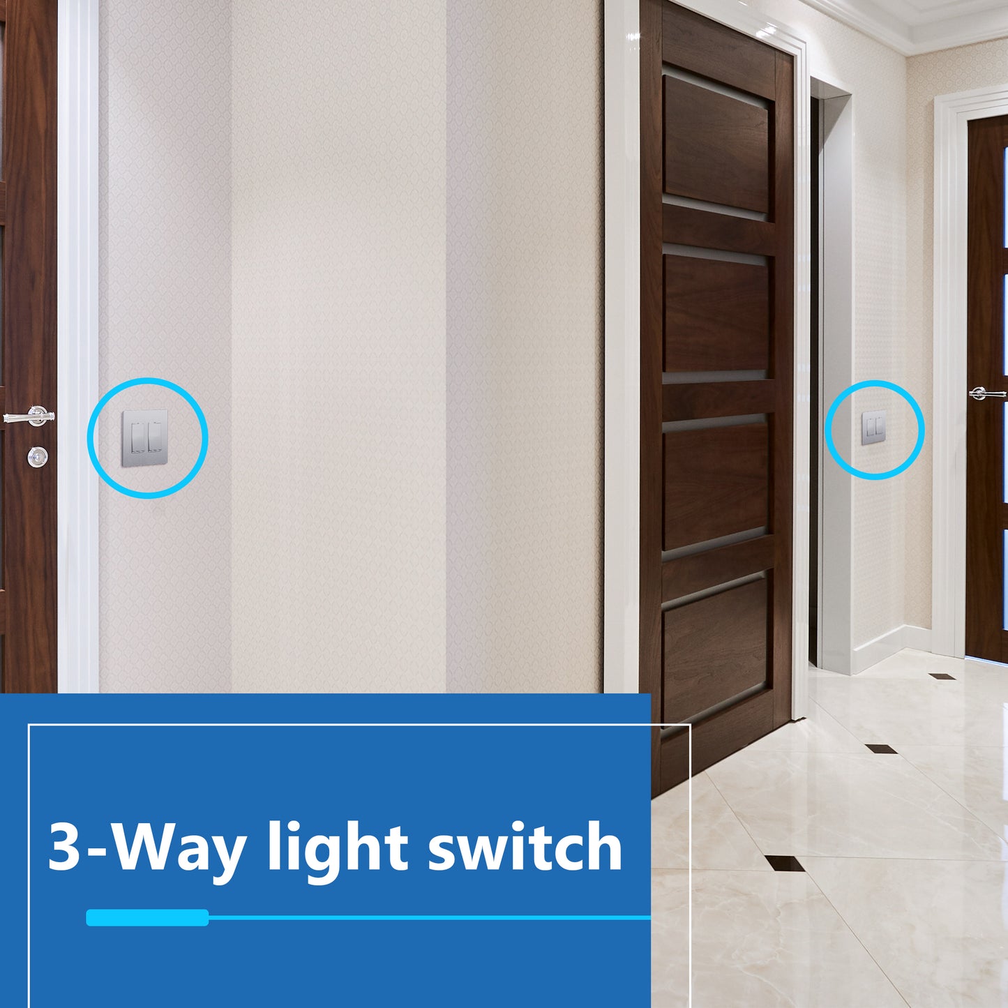 15A Decorator Paddle Light Switch with Locator Light, LED Indicator, 3-Way or Single-Pole