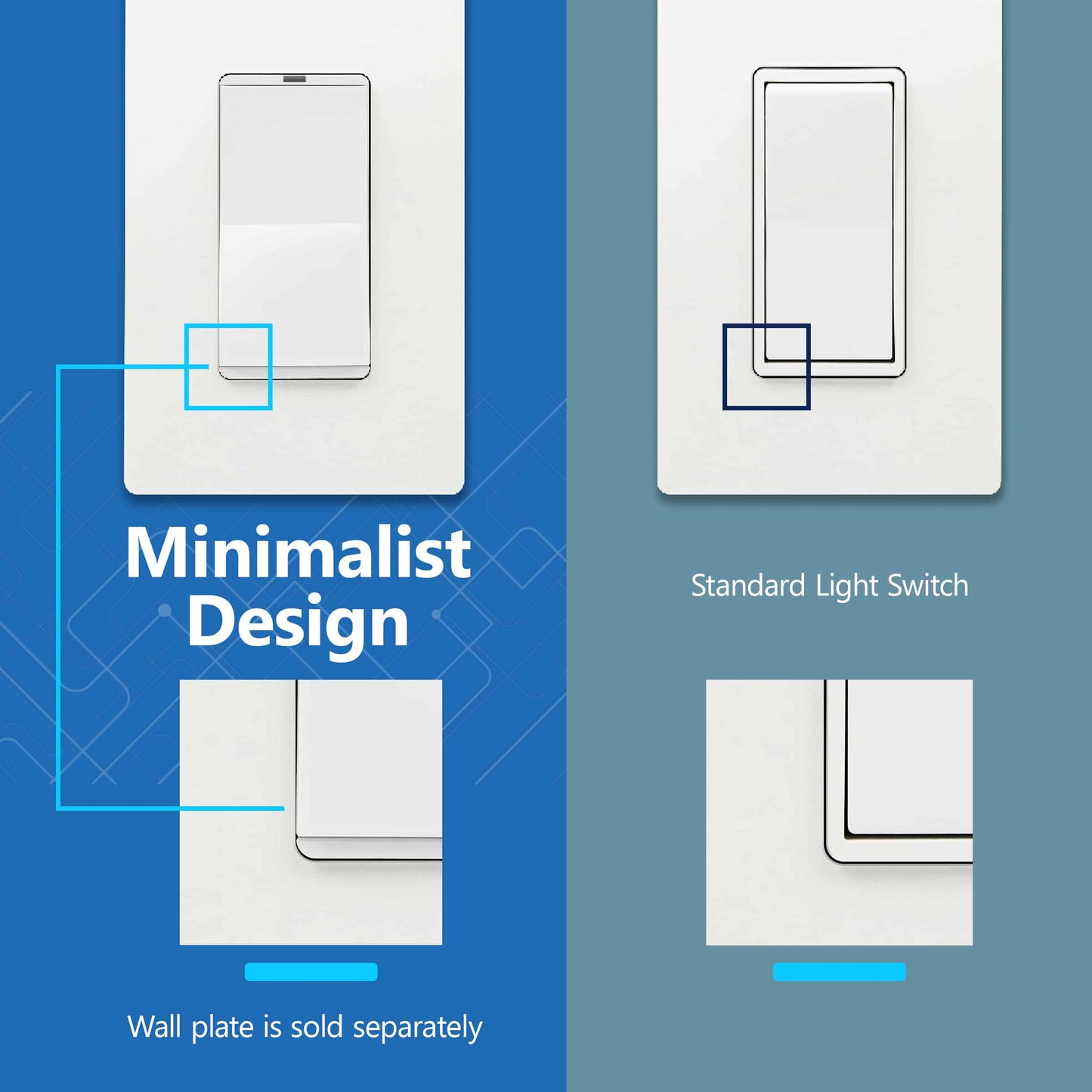 15A Decorator Paddle Light Switch with Locator Light, LED Indicator, 3-Way or Single-Pole