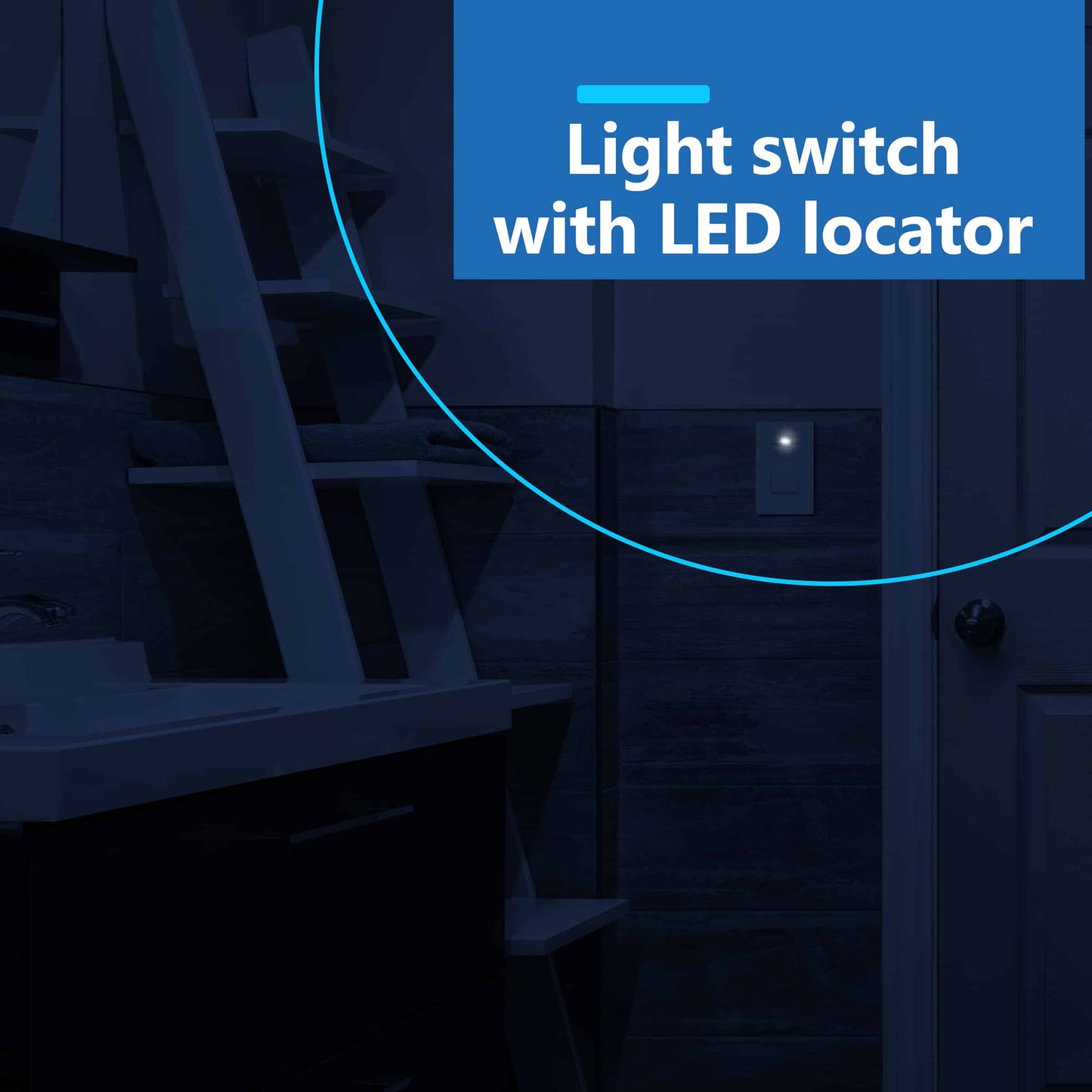 15A Decorator Paddle Light Switch with Locator Light, LED Indicator, 3-Way or Single-Pole