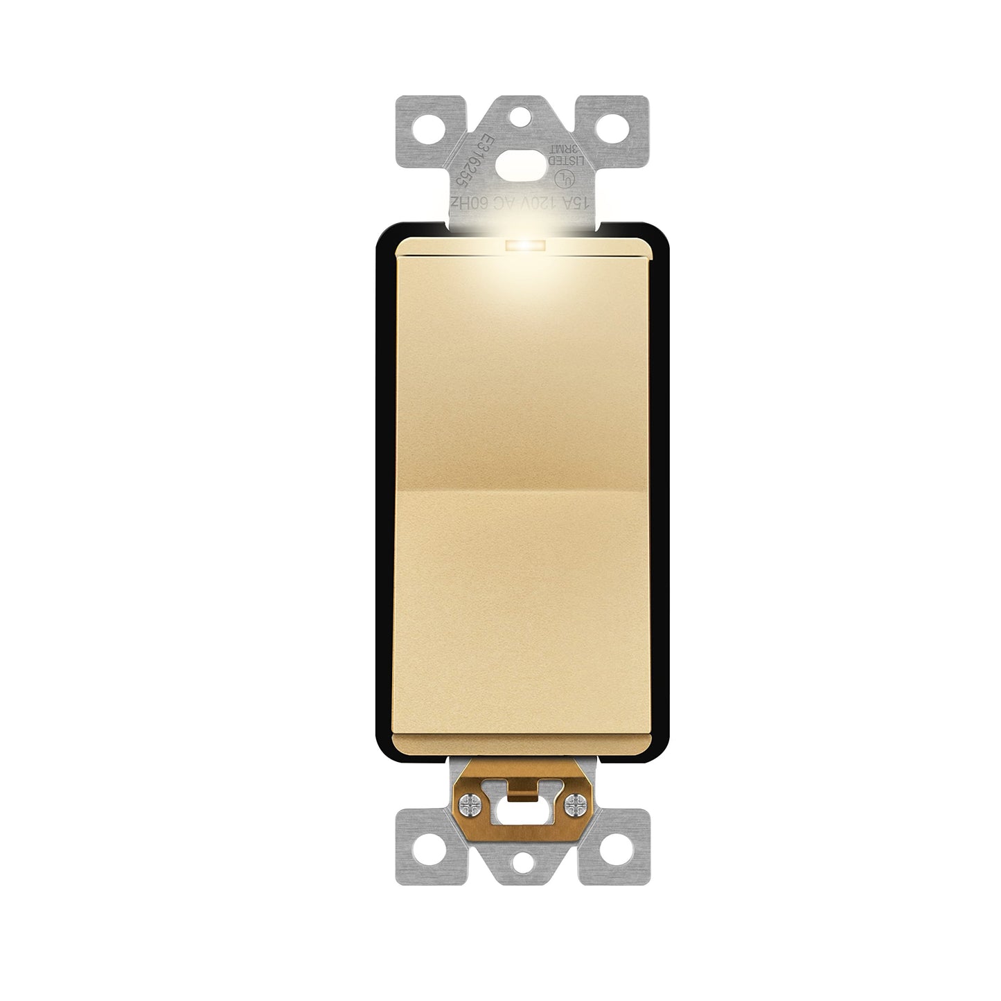 15A Decorator Paddle Light Switch with Locator Light, LED Indicator, 4-Way