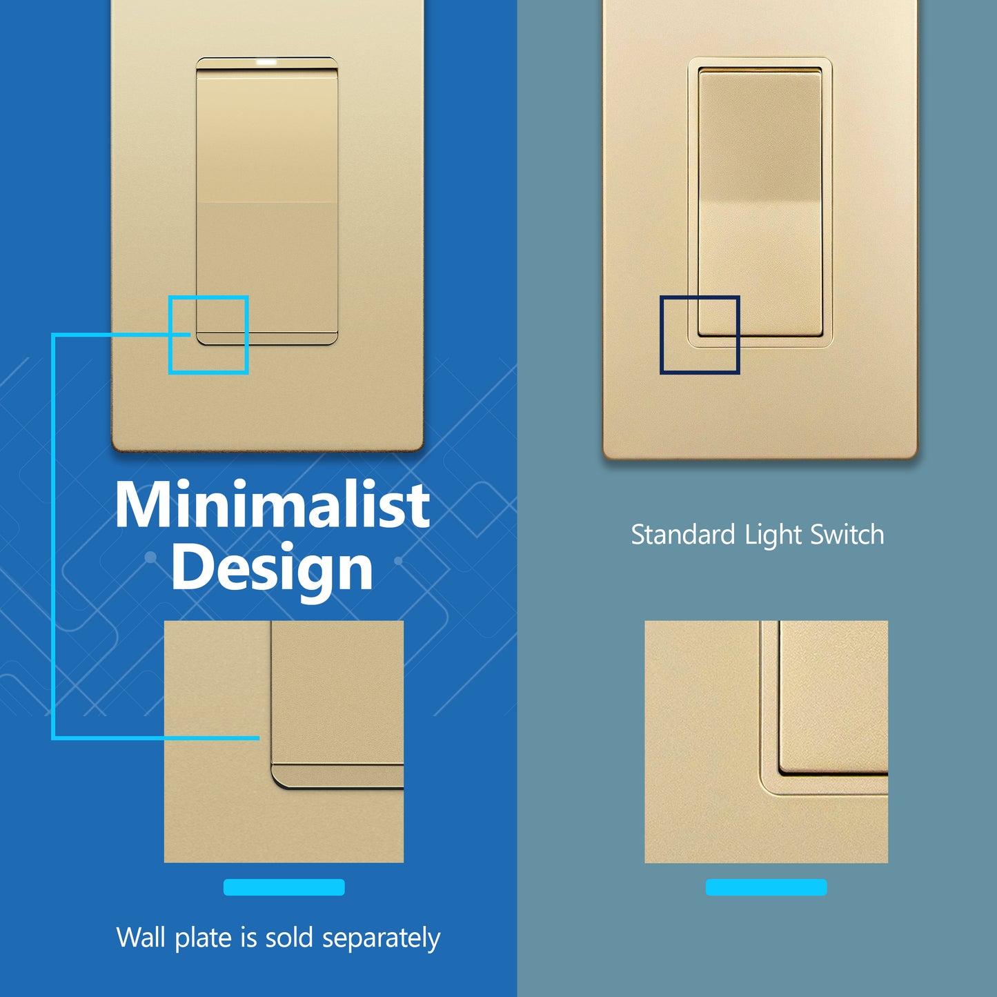 15A Decorator Paddle Light Switch with Locator Light, LED Indicator, 4-Way