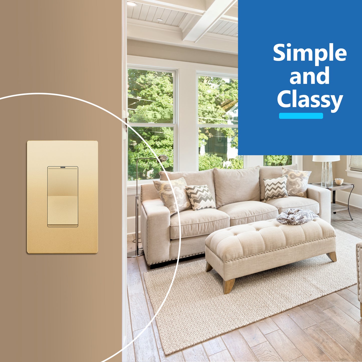 15A Decorator Paddle Light Switch with Locator Light, LED Indicator, 4-Way