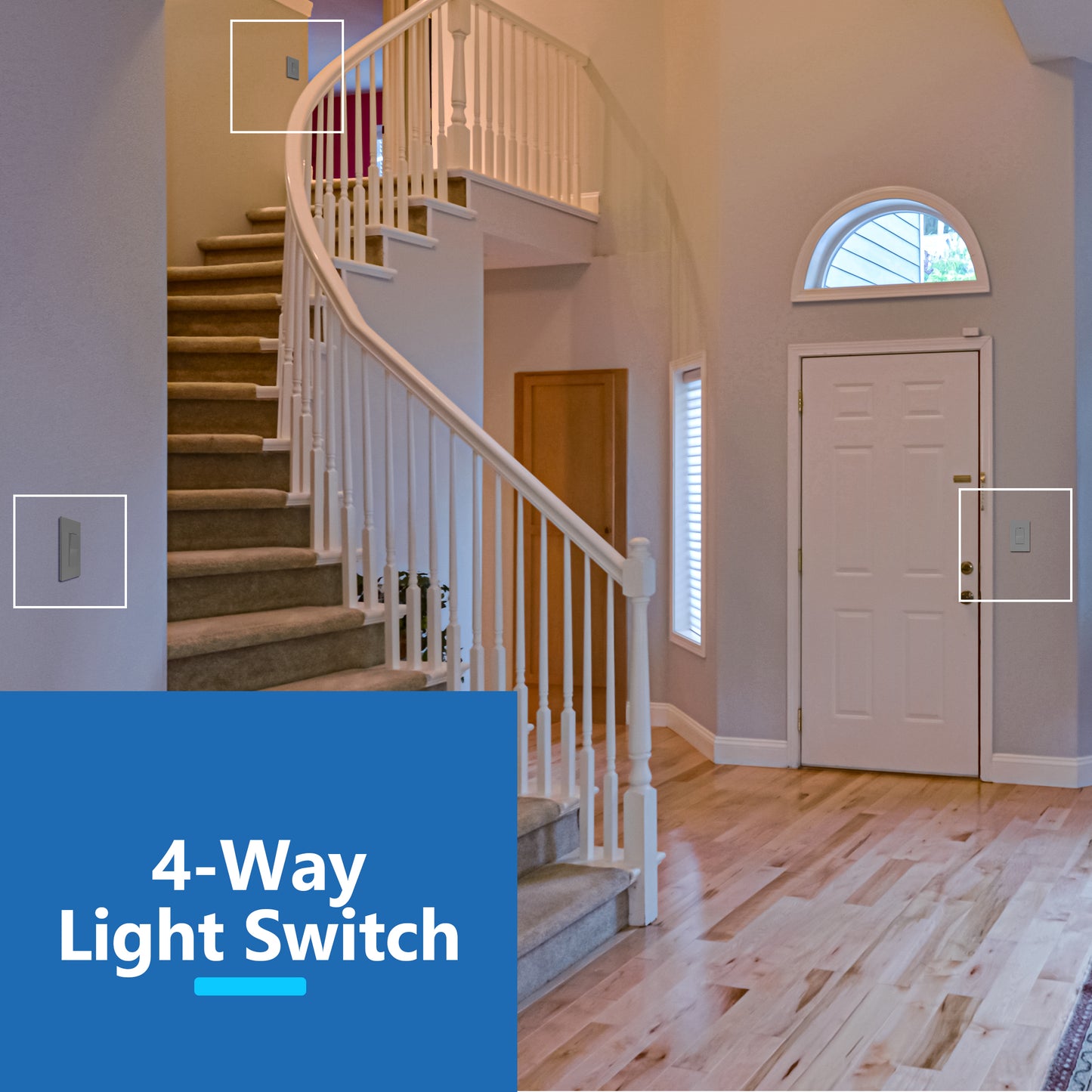 15A Decorator Paddle Light Switch with Locator Light, LED Indicator, 4-Way