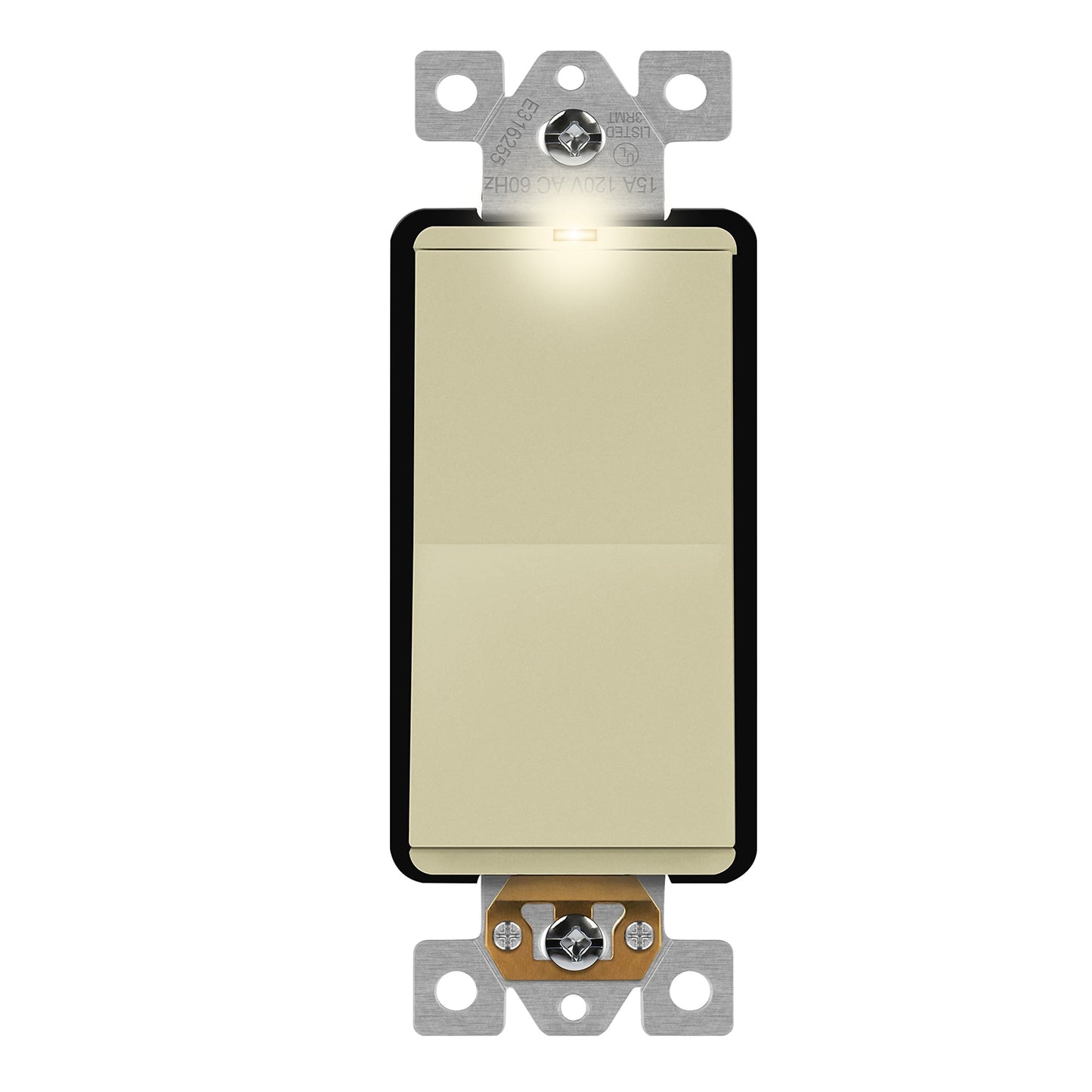 15A Decorator Paddle Light Switch with Locator Light, LED Indicator, 4-Way