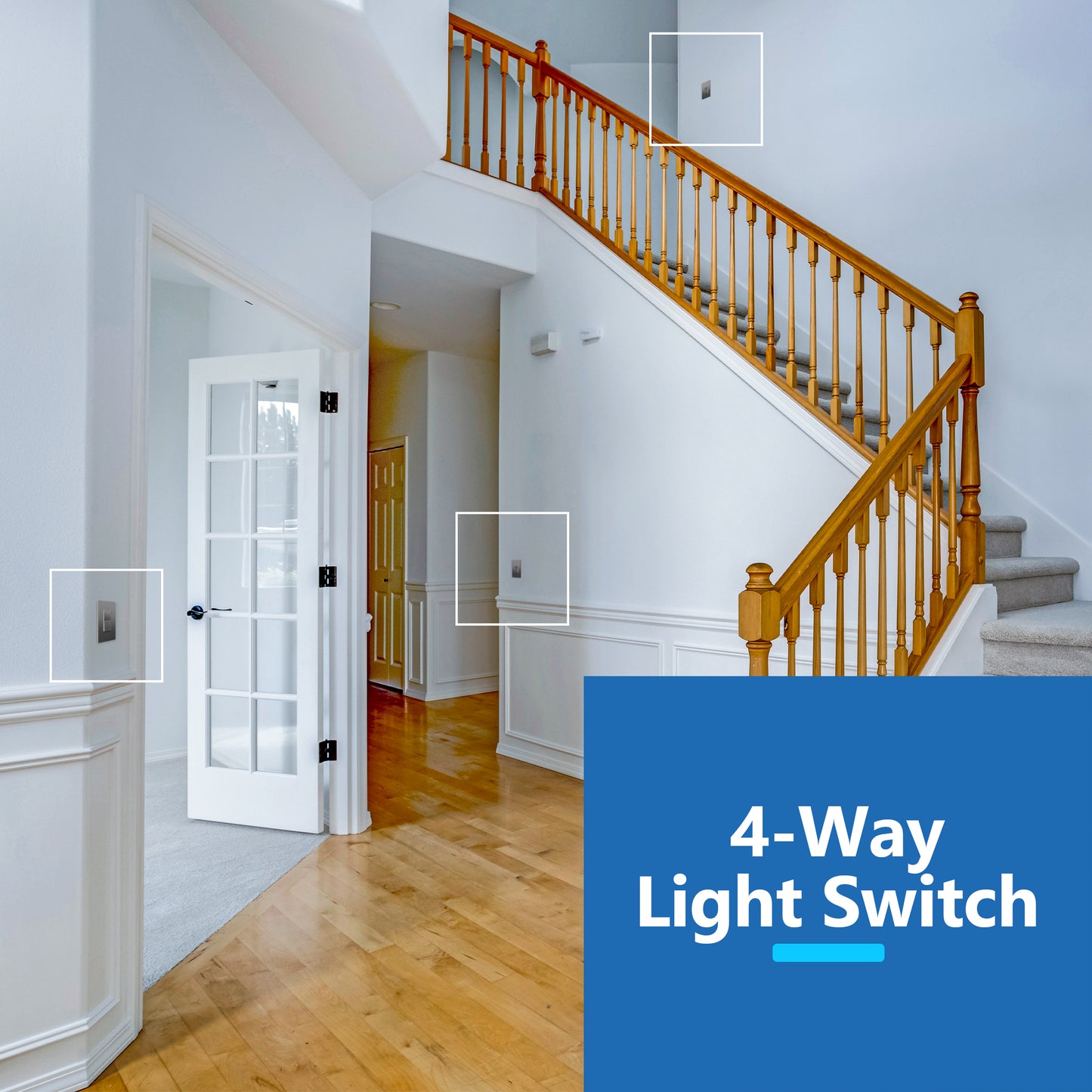 15A Decorator Paddle Light Switch with Locator Light, LED Indicator, 4-Way